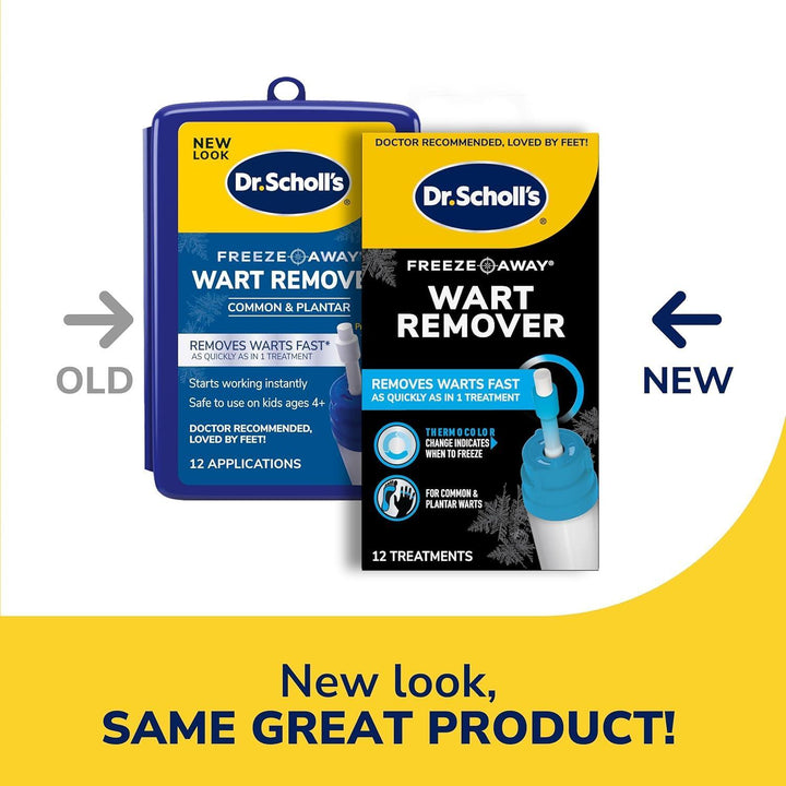Dr. Scholl's Freeze Away Wart Remover 12 Cryotherapy Treatments | Fast, Doctor-Recommended Wart Removal for Common & Plantar Warts