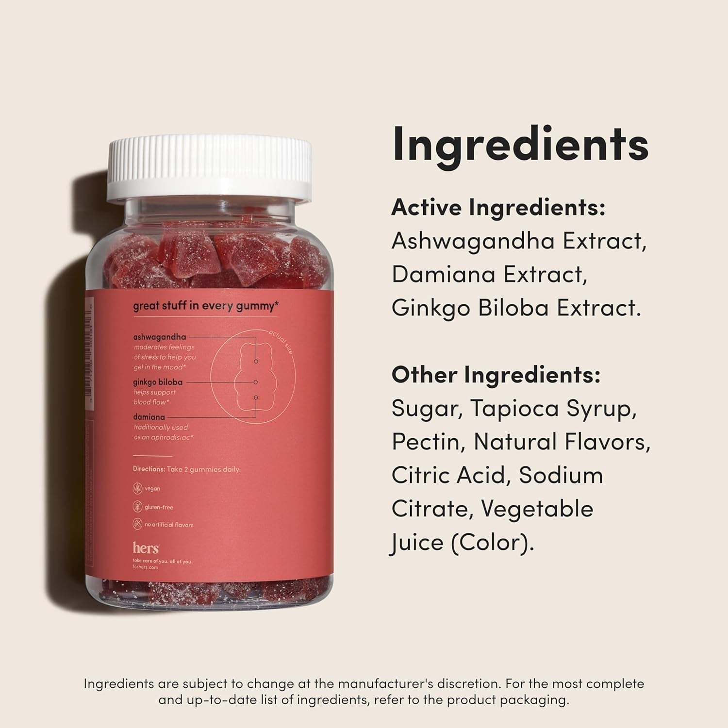 Hers Desire Libido Supplement Gummies 60 Gummies | Supports Healthy Sex Drive & Sensation