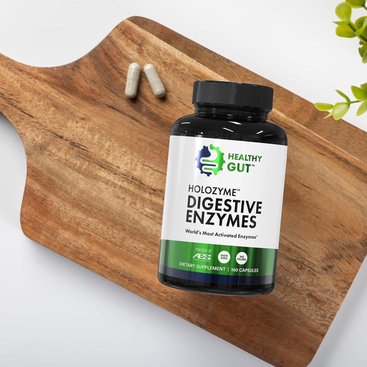 Healthy Gut HoloZyme Digestive Enzymes – 180 Capsules (90 Servings) | Clinically Proven Relief for Bloating, Gas & Gut Discomfort