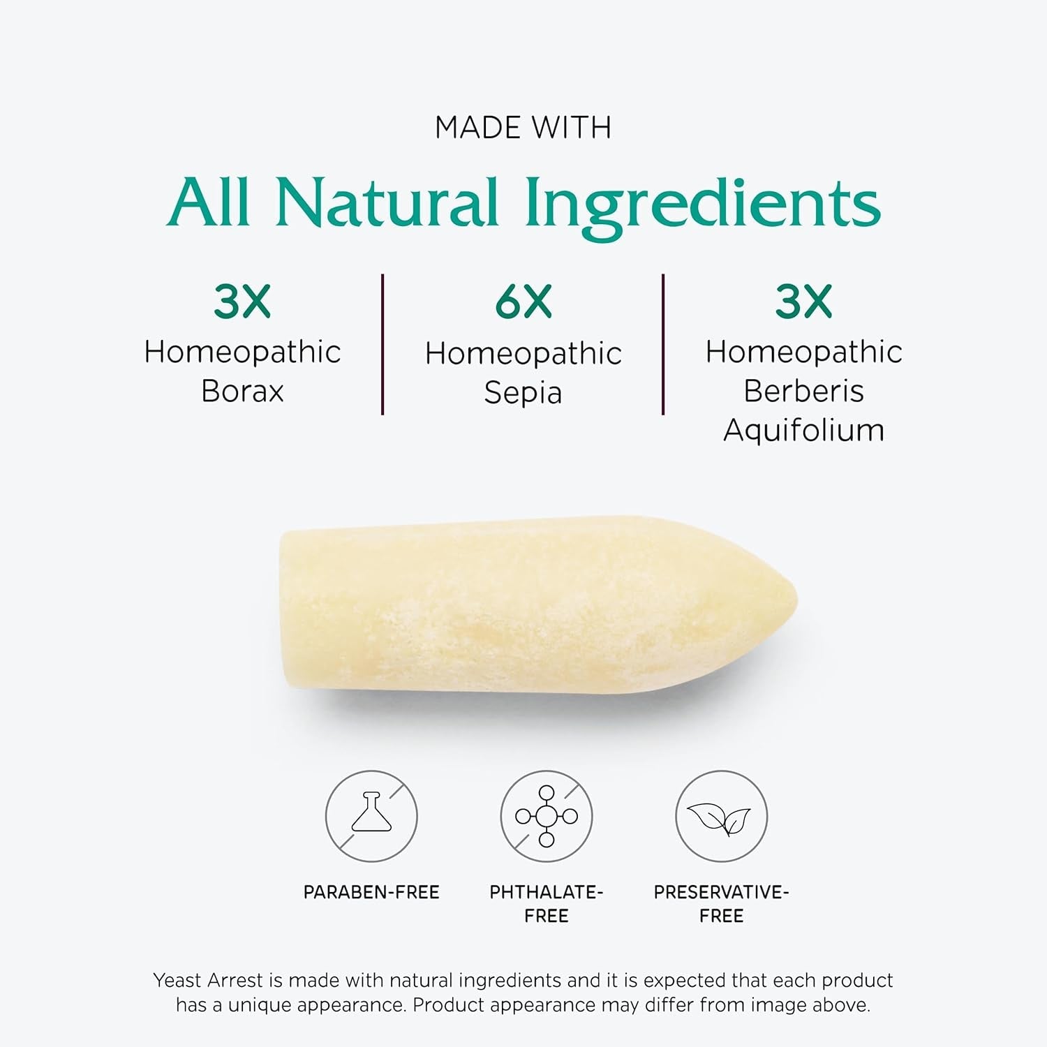 Vitanica Yeast Arrest – 14 Vaginal Suppositories | Natural Homeopathic Relief for Burning, Itching & Discharge