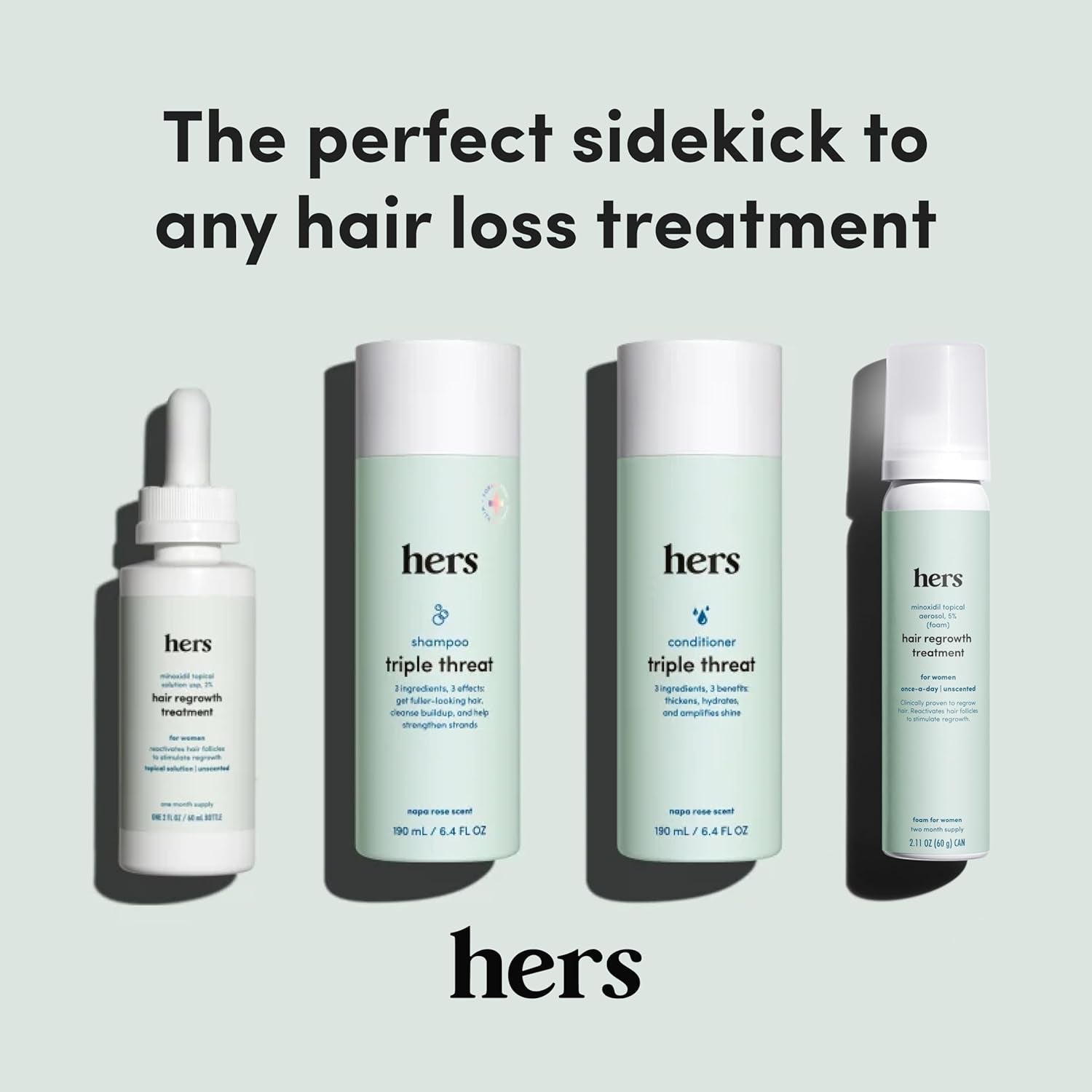 Hers Triple Threat Conditioner 2-Pack: Weightless Daily Conditioner for Fine & Thinning Hair