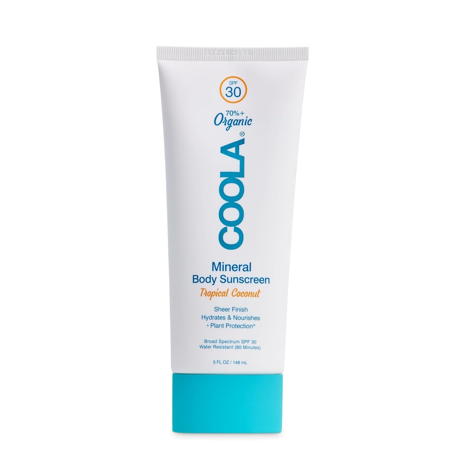 COOLA Mineral Sunscreen SPF 30 148ml Tropical Coconut | Reef-Friendly, Sheer Zinc-Based Protection