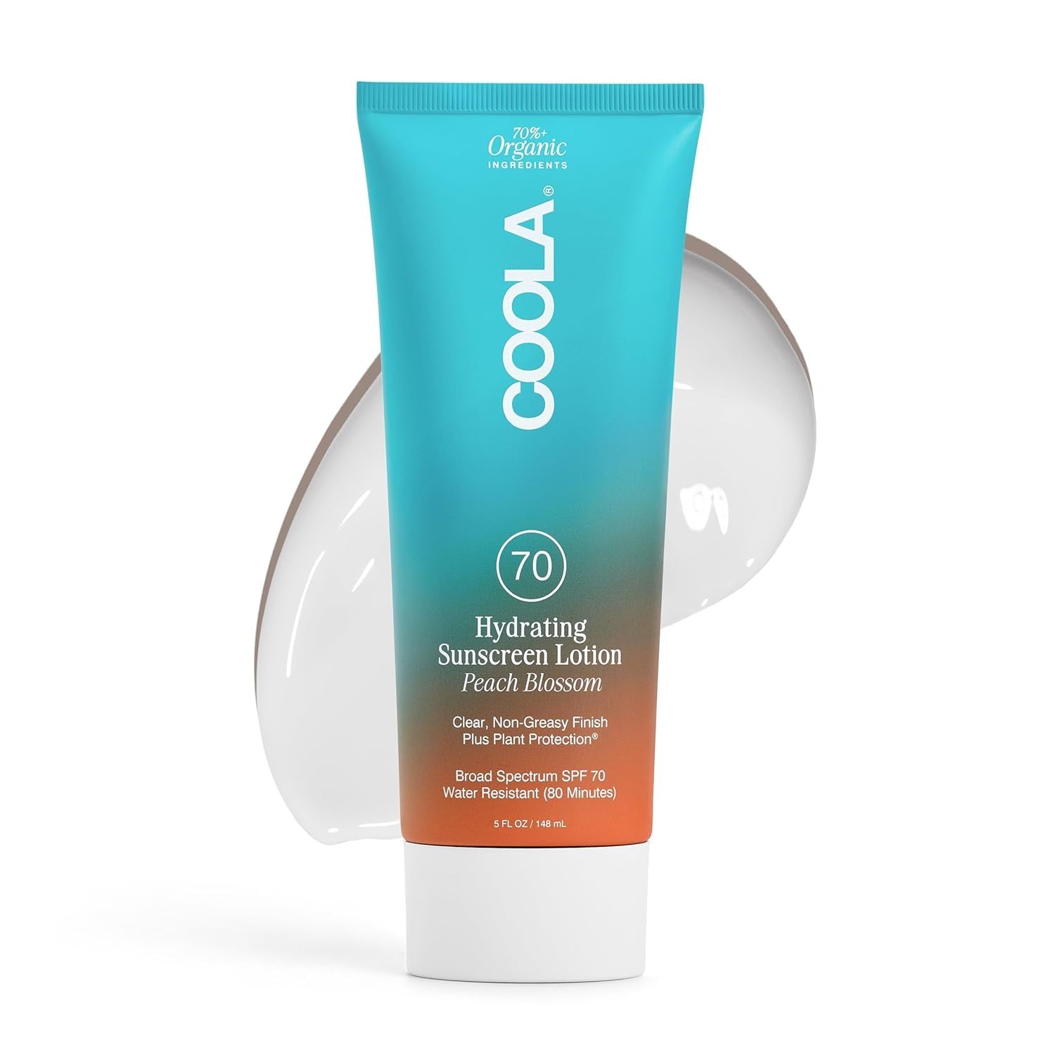 COOLA Hydrating Sunscreen Lotion SPF 70 Peach Blossom 148ml | Ultra-High SPF, Lightweight Organic Protection
