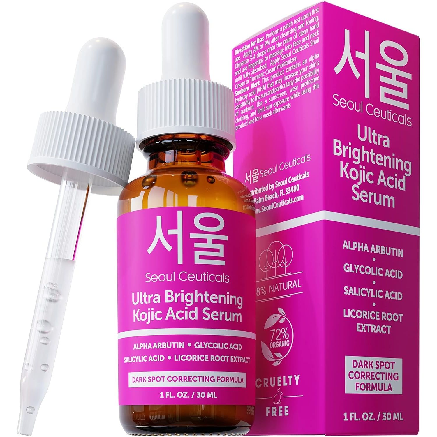 SeoulCeuticals Ultra Brightening Kojic Acid Serum 30ml | Fade Dark Spots & Brighten Skin Tone