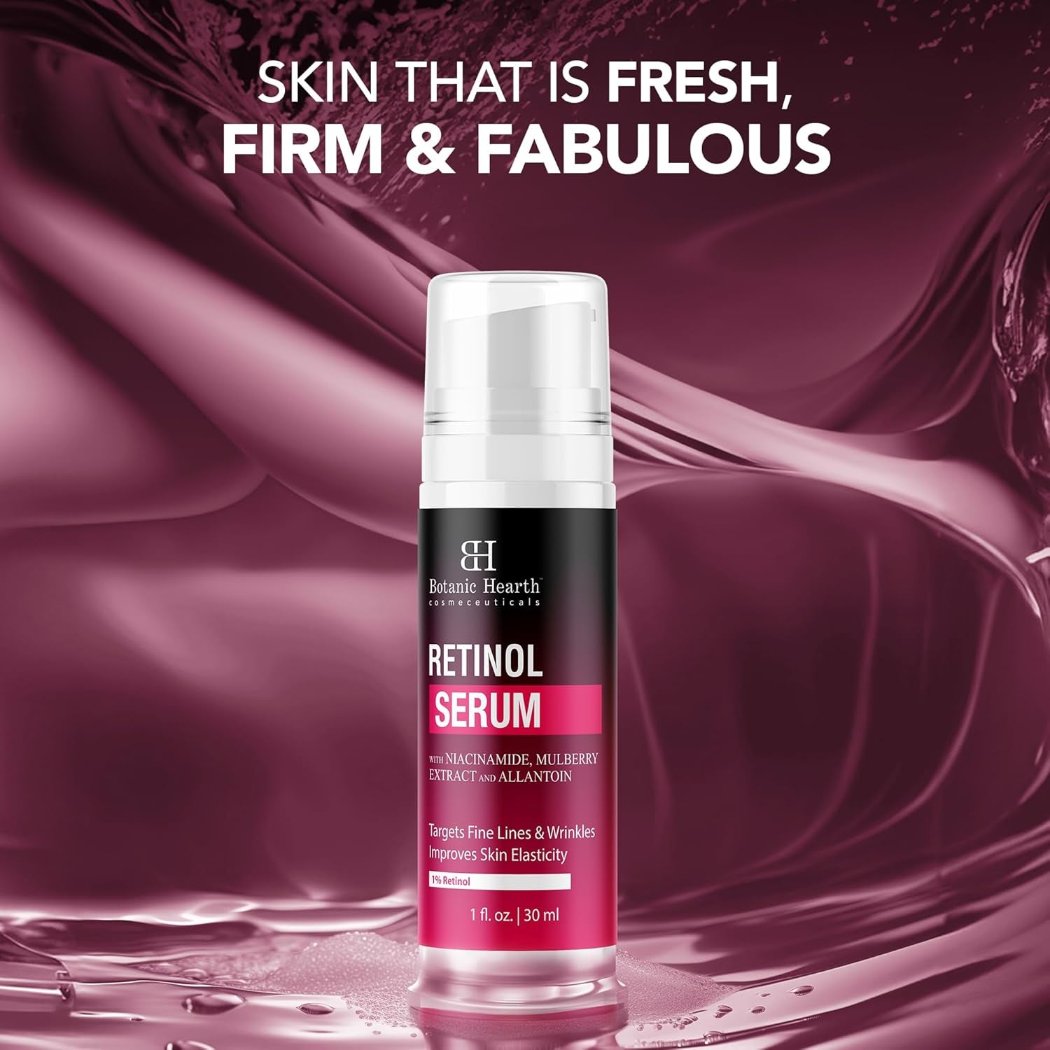 Botanic Hearth Retinol Serum 30ml | Anti-Aging Face Serum with Niacinamide & Mulberry for Firm, Radiant Skin