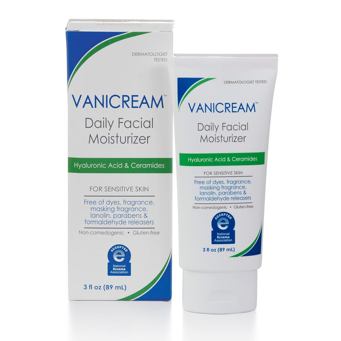 Vanicream Daily Facial Moisturizer 89ml | Lightweight Hydration for Sensitive Skin with Ceramides & Hyaluronic Acid