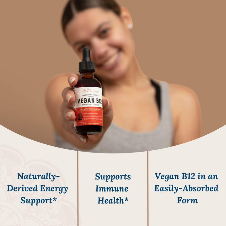 Live Conscious Vegan B12 60ml | Fast-Absorbing Energy & Immune Support with Methylcobalamin (5000mcg)