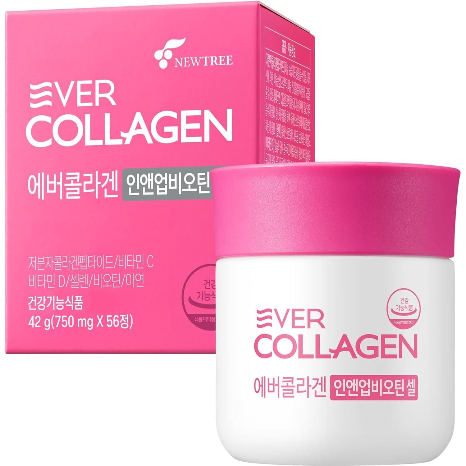 Ever Collagen In& Up Biotin Cell Tablets | Marine Collagen Peptides for Skin, Hair & Nails - 50ml