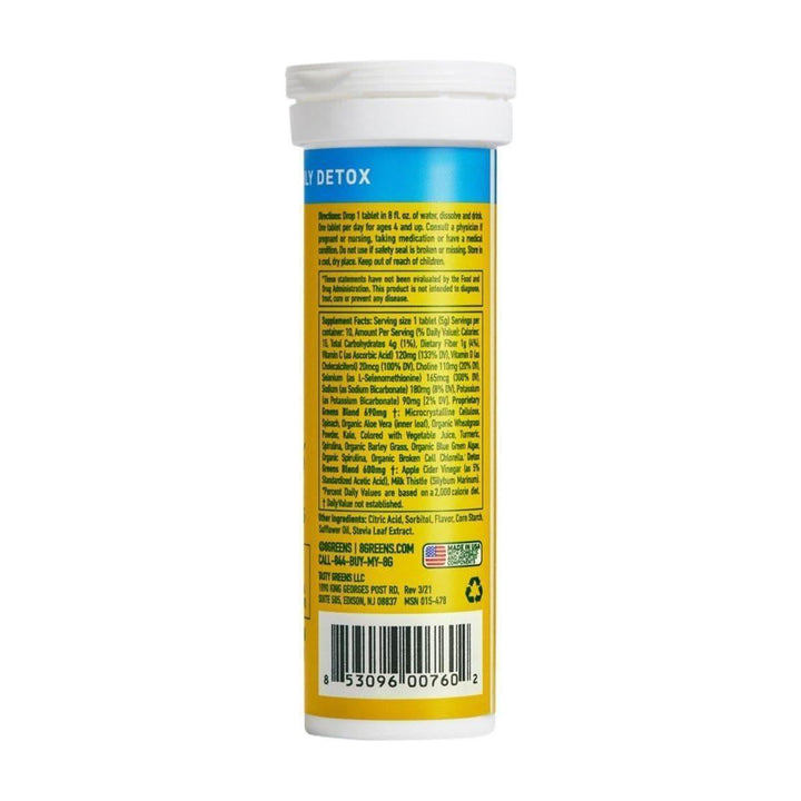 8Greens Detox Fizzy Tablets Lemon Ginger (10 Count) | Daily Greens