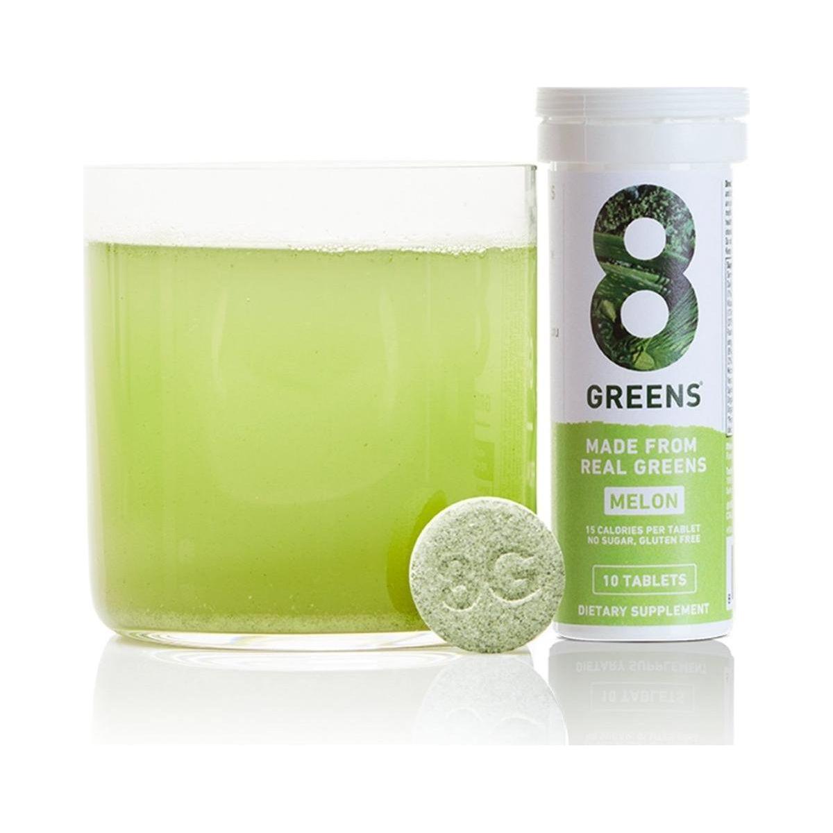 8Greens Effervescent Tablets Melon (10 Count) | Delicious Daily Greens for Energy, Immunity & Digestion
