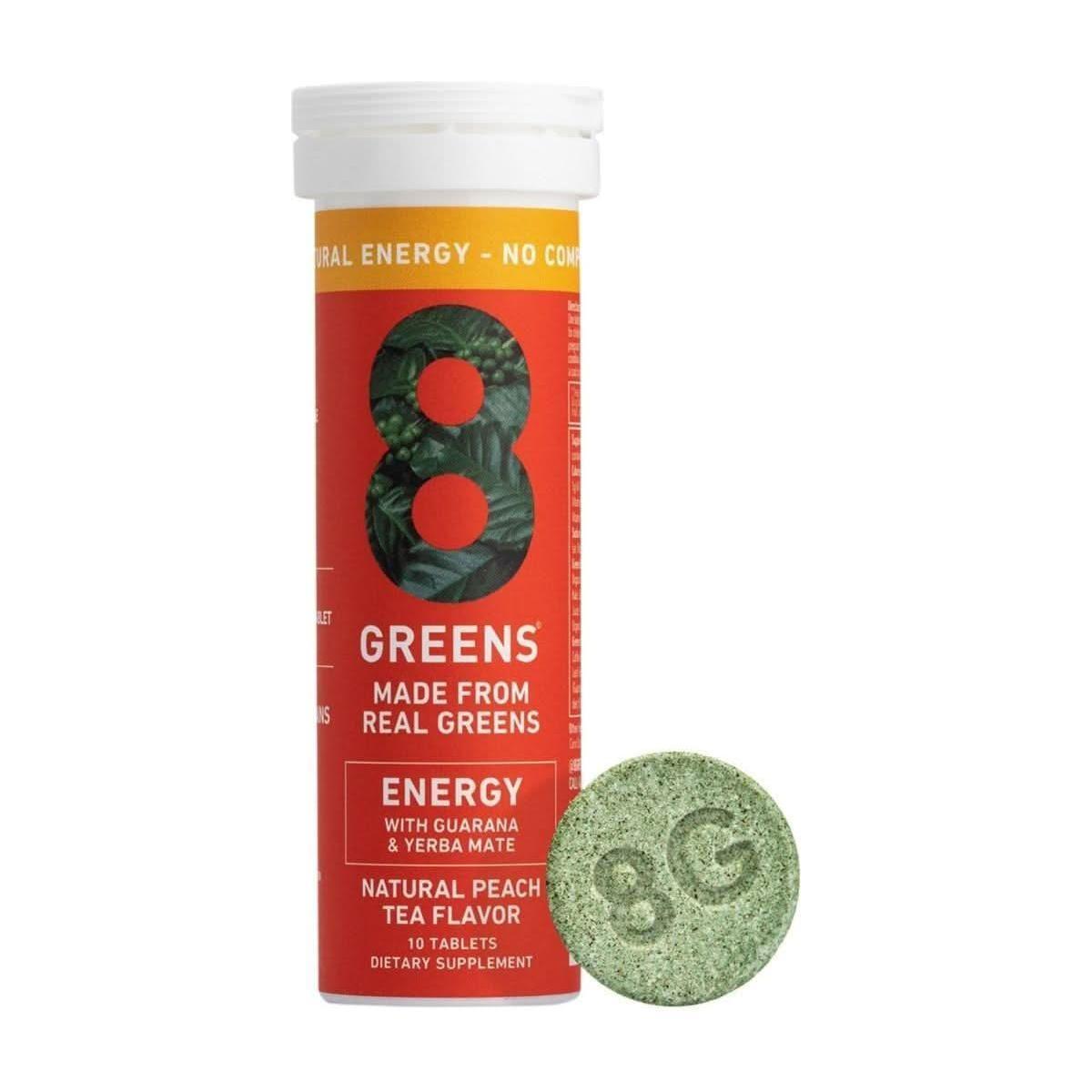 8Greens Mega Energy Fizzy Tablet Peach Tea 10 Count | Natural Daily Greens & Energy Boost