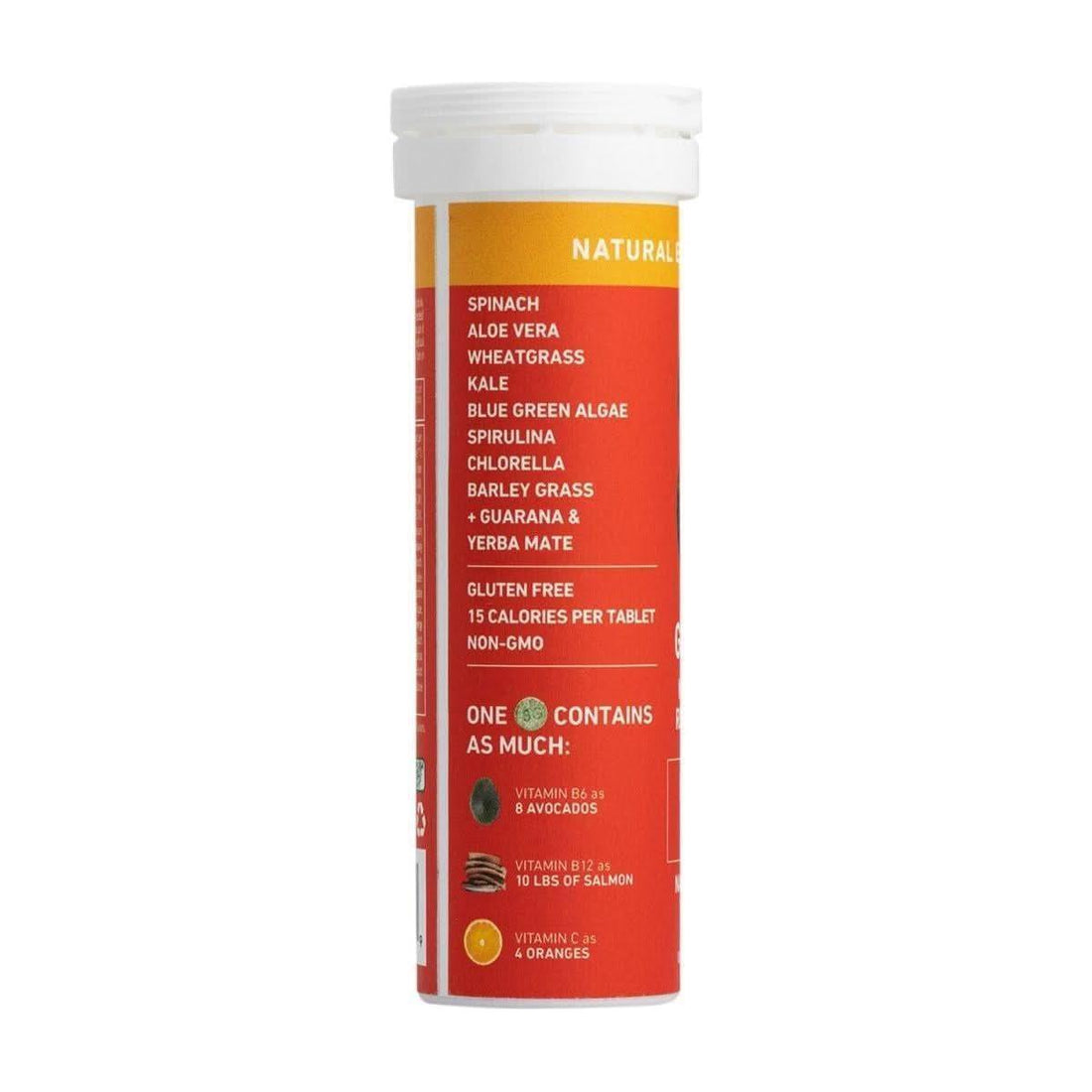 8Greens Mega Energy Fizzy Tablet Peach Tea 10 Count | Natural Daily Greens & Energy Boost