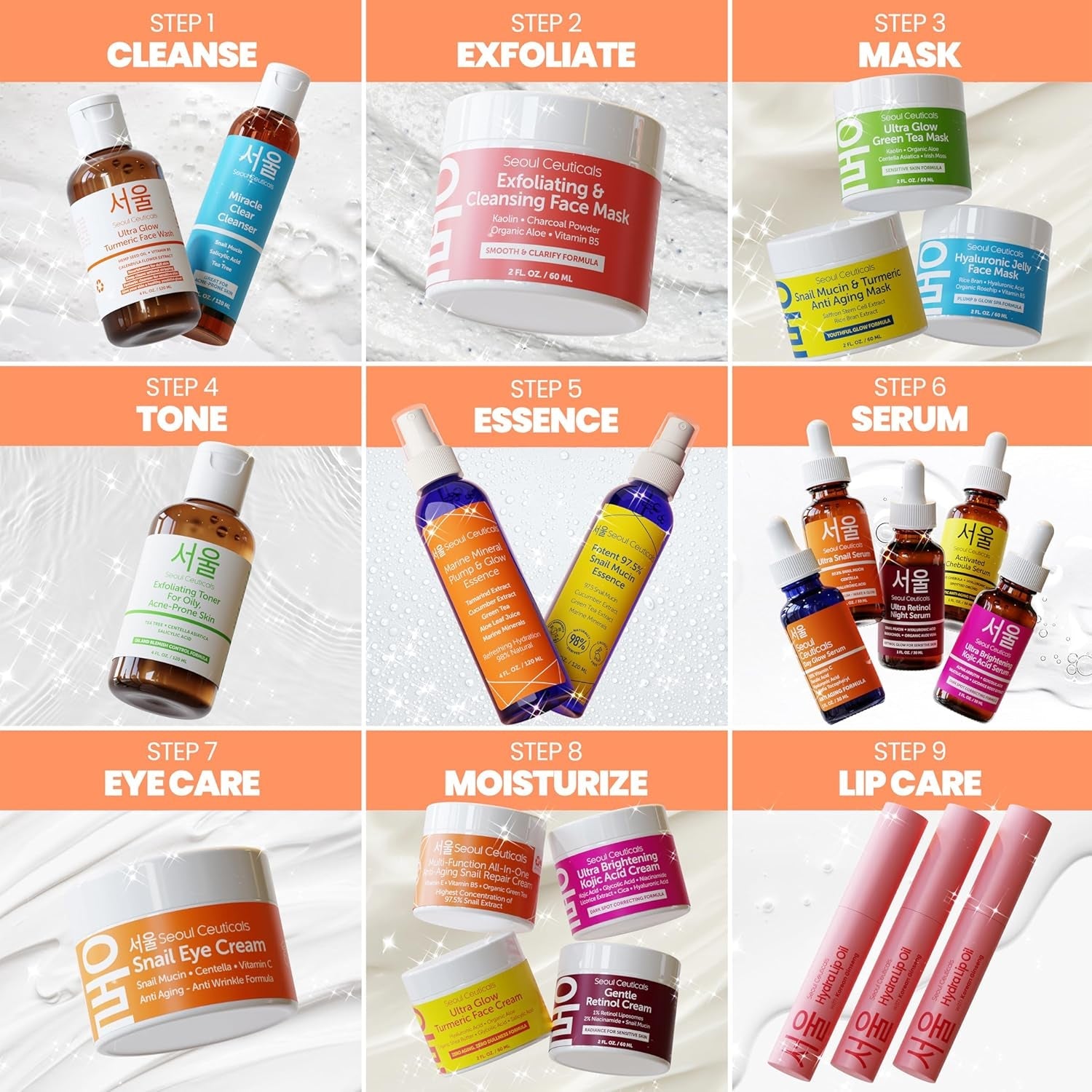 SeoulCeuticals Potent 97.5% Snail Mucin Essence 120ml | Hydrating & Anti-Aging K-Beauty Mist