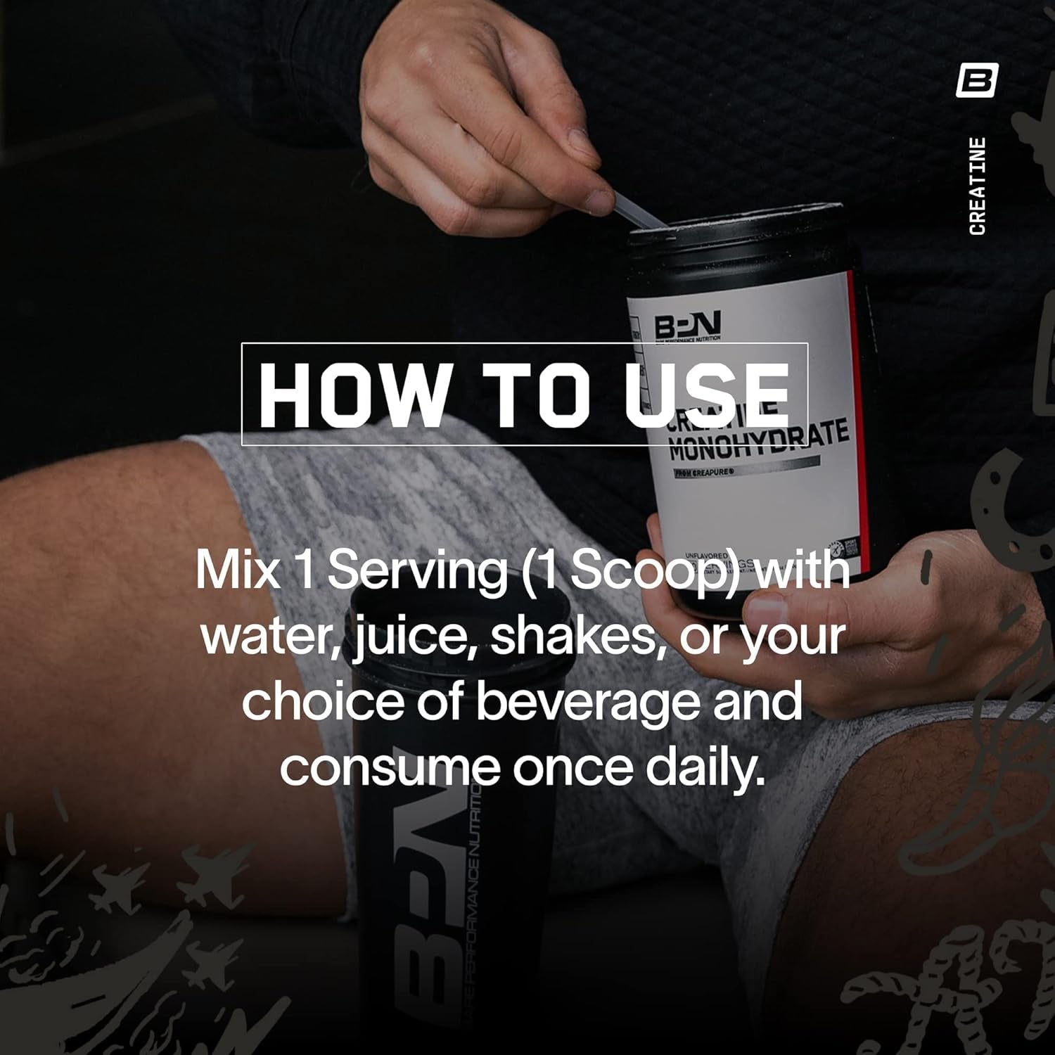 BARE PERFORMANCE NUTRITION Pure Creatine Monohydrate – 300g (60 Servings) The Gold Standard for Strength & Muscle Growth