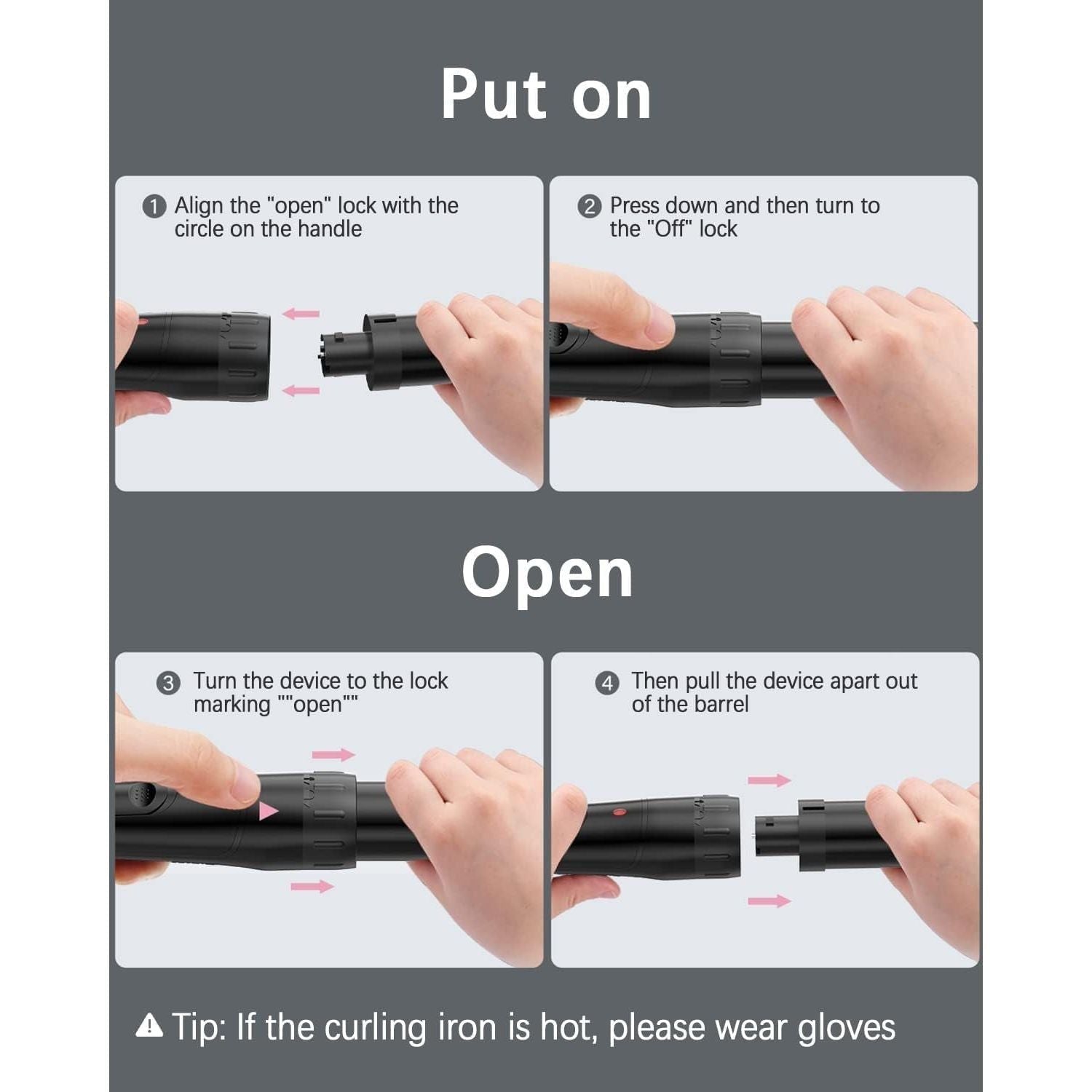 6-in-1 Curling Wand Set | Tourmaline Ceramic Hair Curler with Interchangeable Barrels