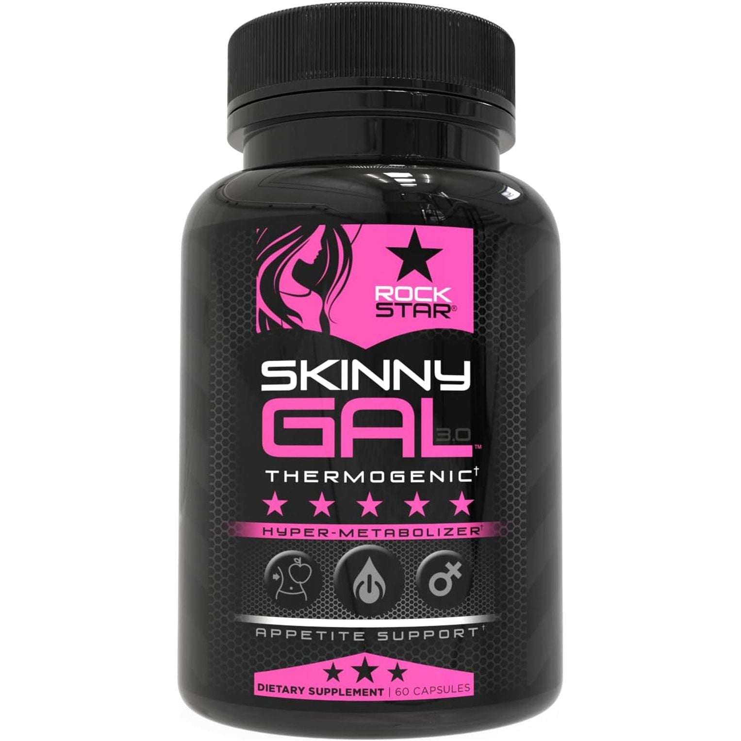 Rockstar Skinny Gal 3.0 & 60 Capsules Thermogenic Fat Burner for Women with Appetite Control & Natural Energy Boost