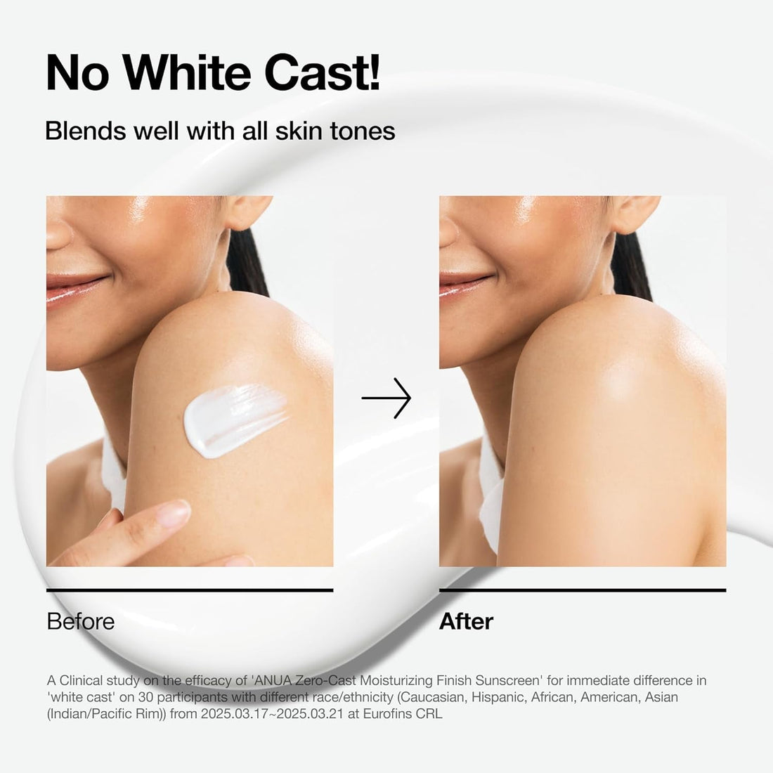 Anua Zero-Cast Moisturizing Finish Sunscreen SPF 50 50ml | No White Cast, Hydrating & Skin-Perfecting UV Protection