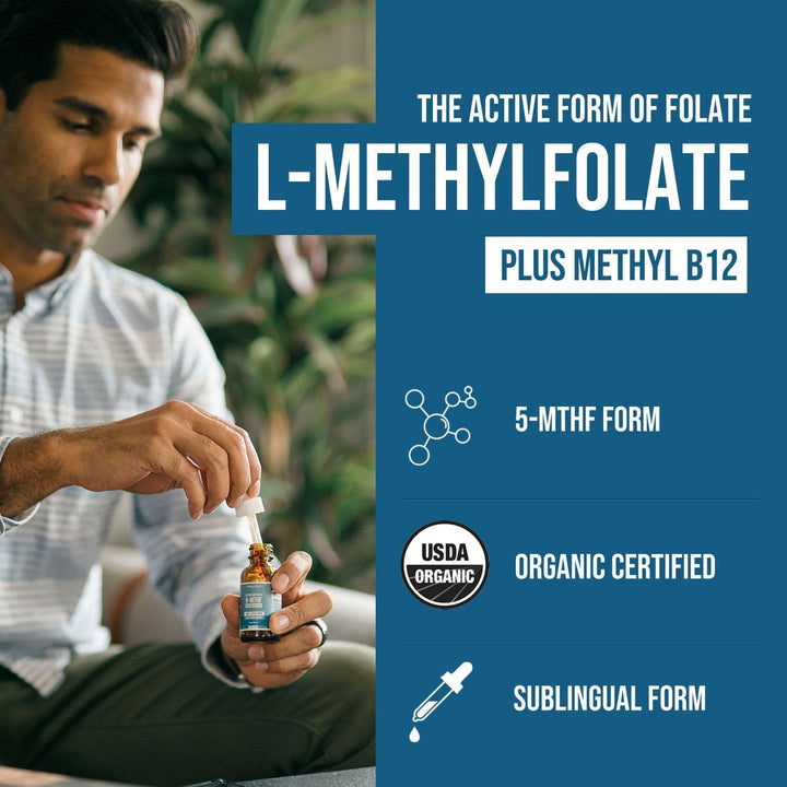 Triquetra Health L-MethylFolate 5-MTHF + Methyl B12 – 30ml, 300 Servings | Sublingual Folate for Methylation, Mood & Energy Support (Berry Flavor)