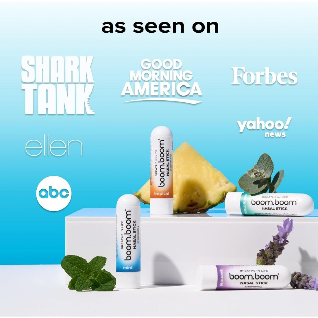 BoomBoom Nasal Stick 4 Sticks | Instant Refresh with Natural Essential Oils
