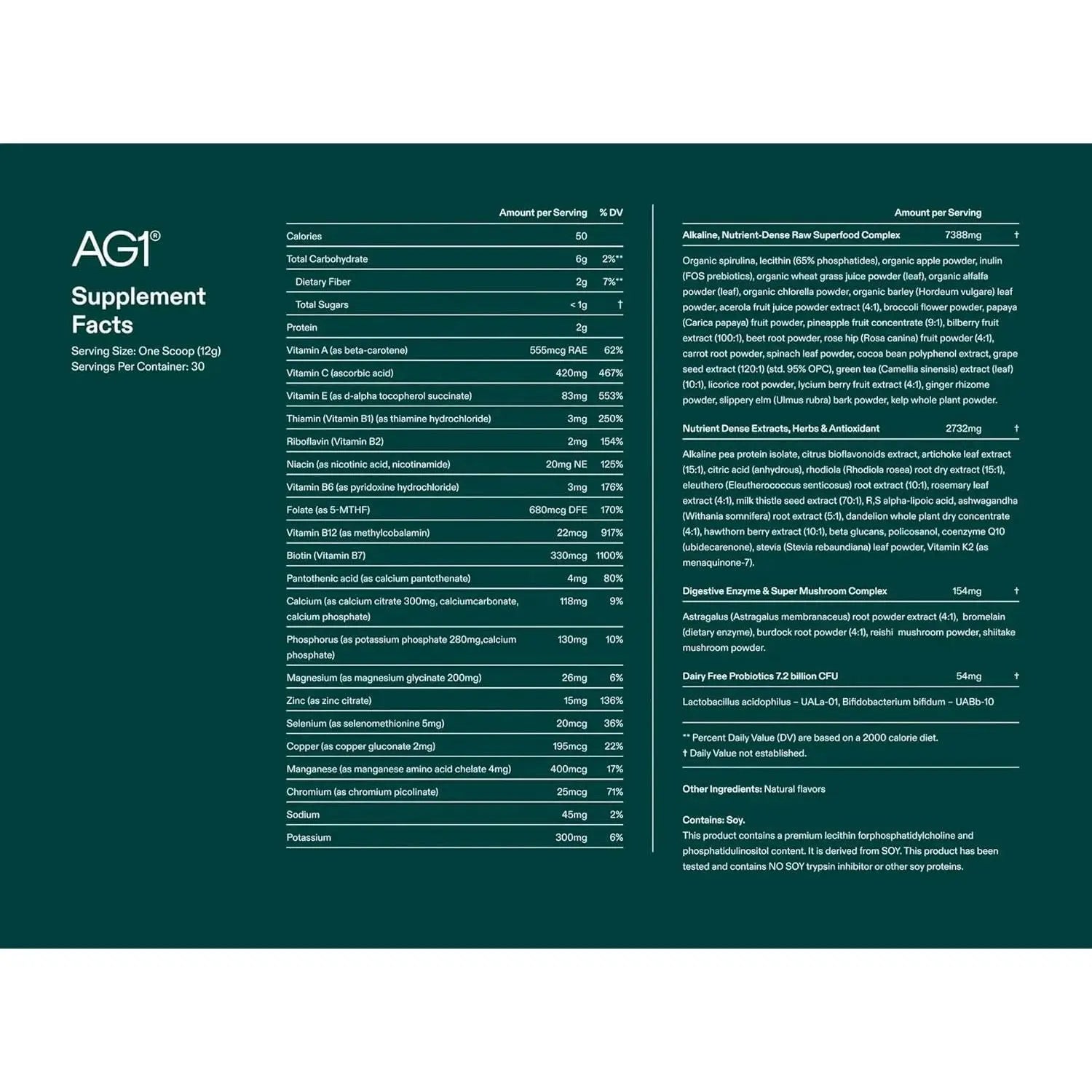 AG1 Greens Powder Refill Pouch – 360g, 30-Day Supply | All-in-One Daily Nutrition & Gut Health Support