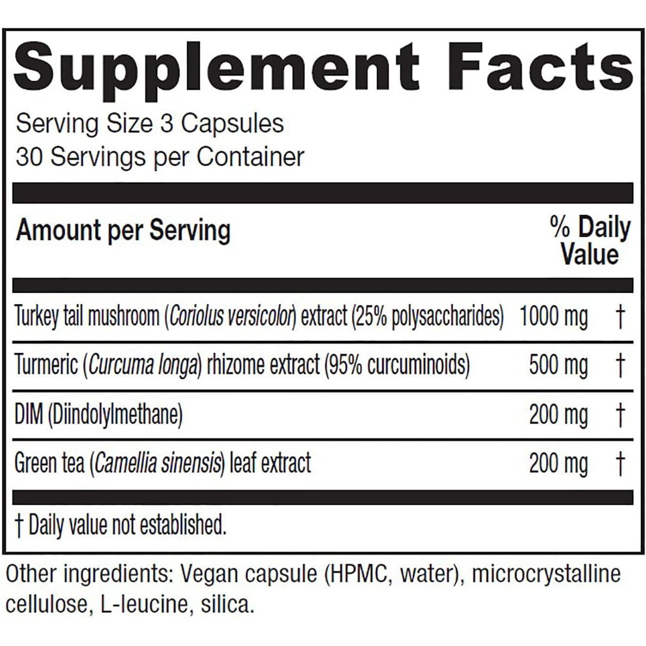 Vitanica CCDG Blend 90 Capsules | Antioxidant-Rich Immune & Hormonal Support with DIM, Mushrooms & Turmeric