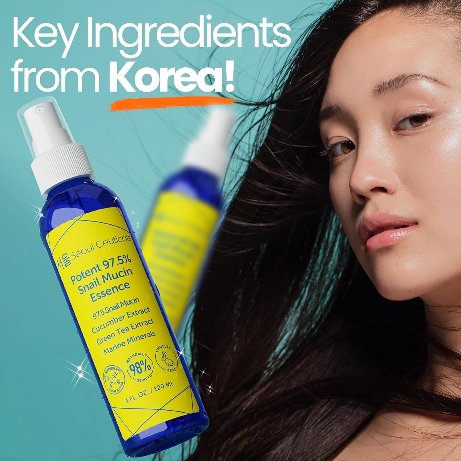 SeoulCeuticals Potent 97.5% Snail Mucin Essence 120ml | Hydrating & Anti-Aging K-Beauty Mist