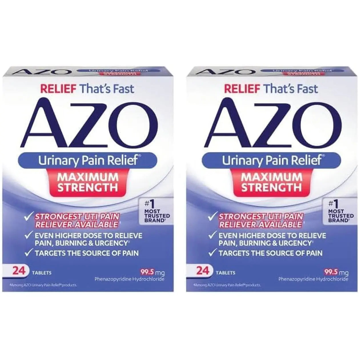 AZO Urinary Pain Relief – 24 Tablets (Pack of 2) | Fast, Targeted Relief for UTI Discomfort