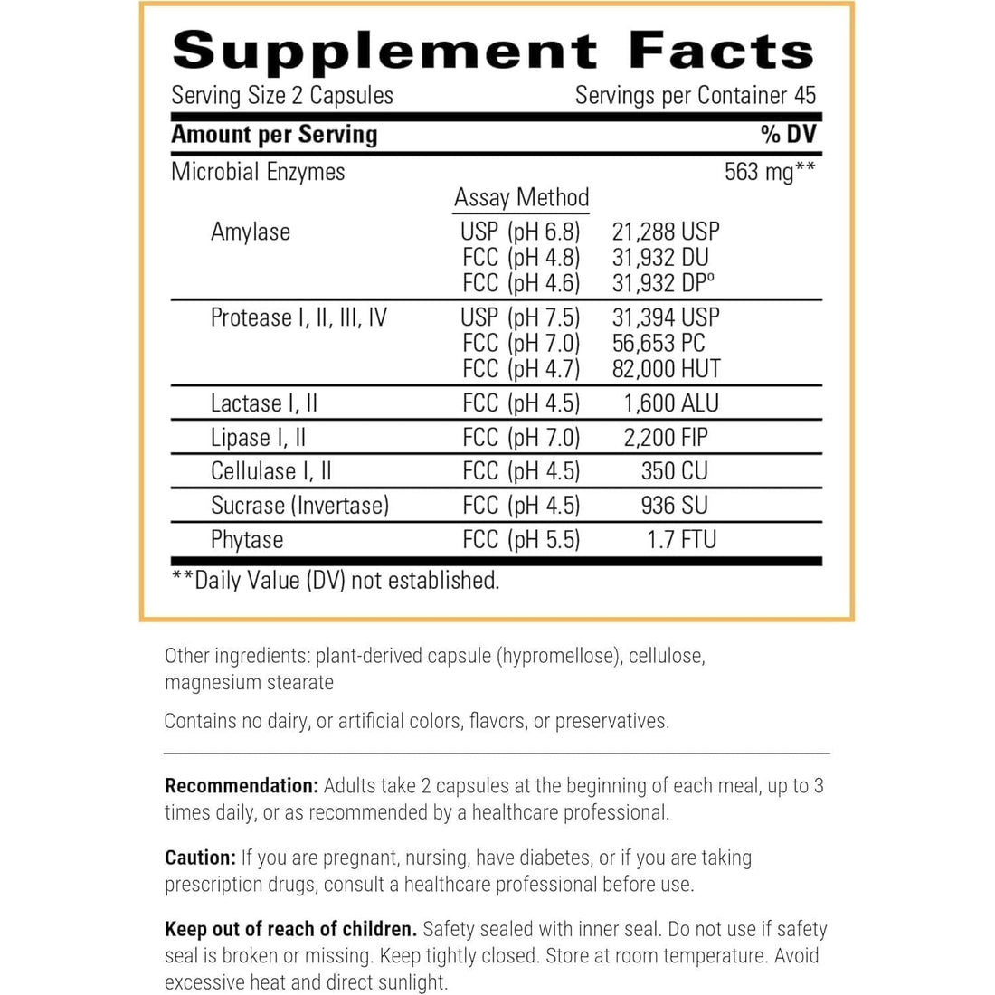 Integrative Therapeutics Similase Digestive Enzymes – 180 Capsules | Broad-Spectrum Plant-Based Digestive Support