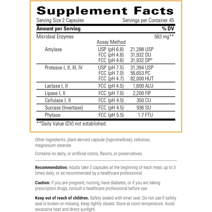 Integrative Therapeutics Similase Digestive Enzymes – 180 Capsules | Broad-Spectrum Plant-Based Digestive Support