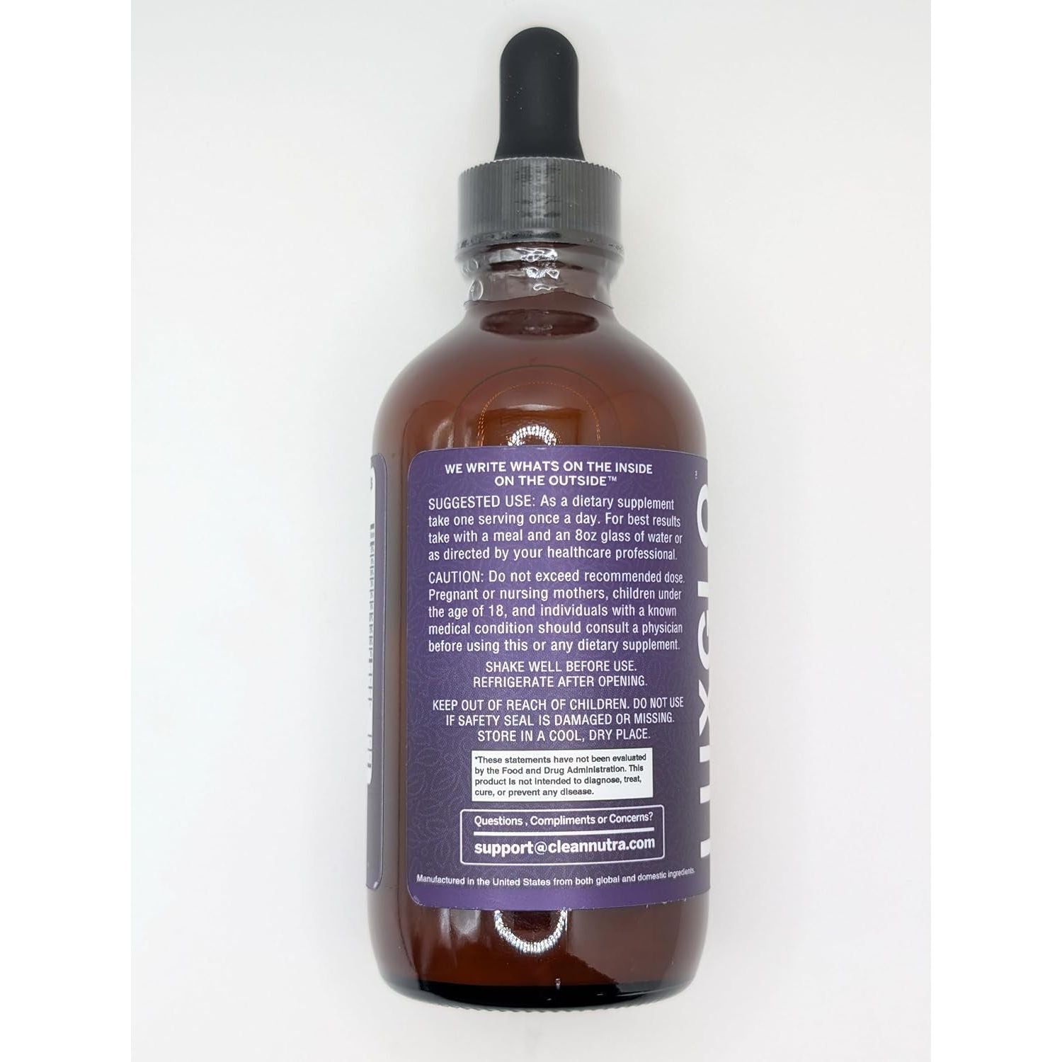 Clean Nutraceuticals LuxGlo All-in-One Multi-Herbal Supplement - 120ml | Liquid Biotin, Collagen, Hyaluronic Acid & More for Radiant Hair, Skin & Nails