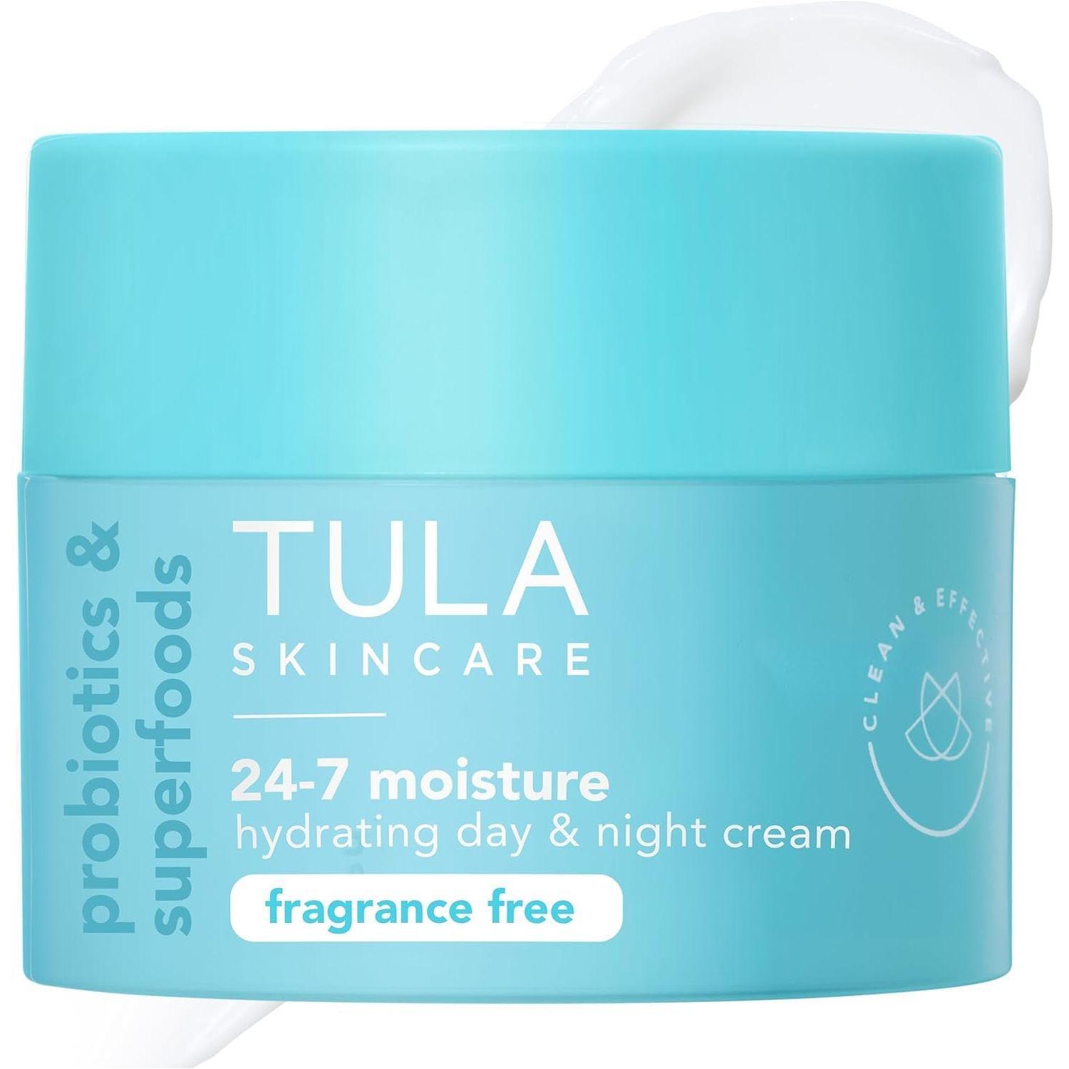 TULA SKINCARE 24-7 Moisture Hydrating Day & Night Cream (Fragrance Free) - 43g | All-Day Hydration for Healthy, Radiant Skin