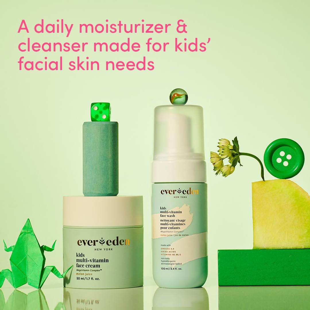 Evereden Kids Multi-Vitamin Face Cream (Melon Juice) 50ml | Gentle Daily Hydration with Omegas & Vitamins