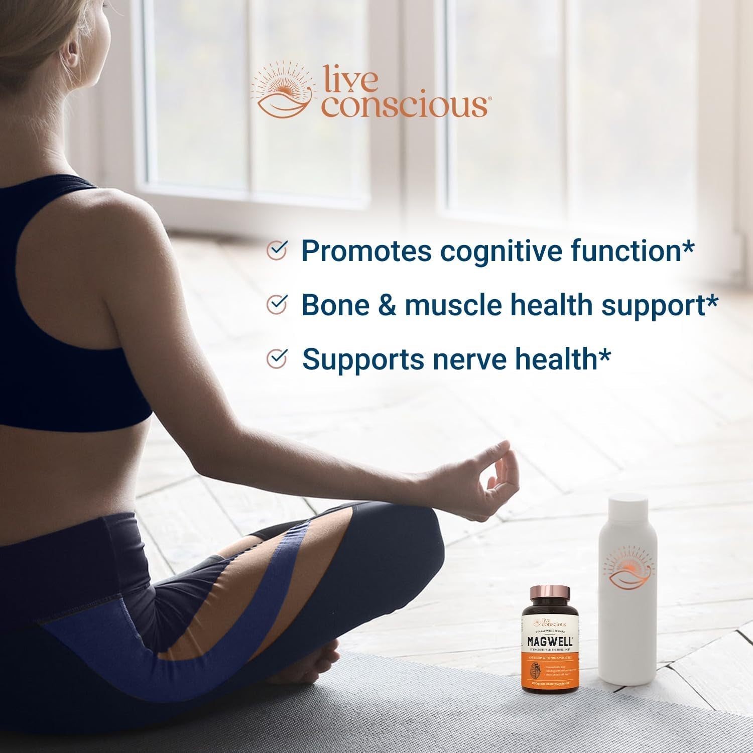 Live Conscious MAGWELL 120 Capsules | 3-in-1 Advanced Formula Build a stronger foundation for your health.