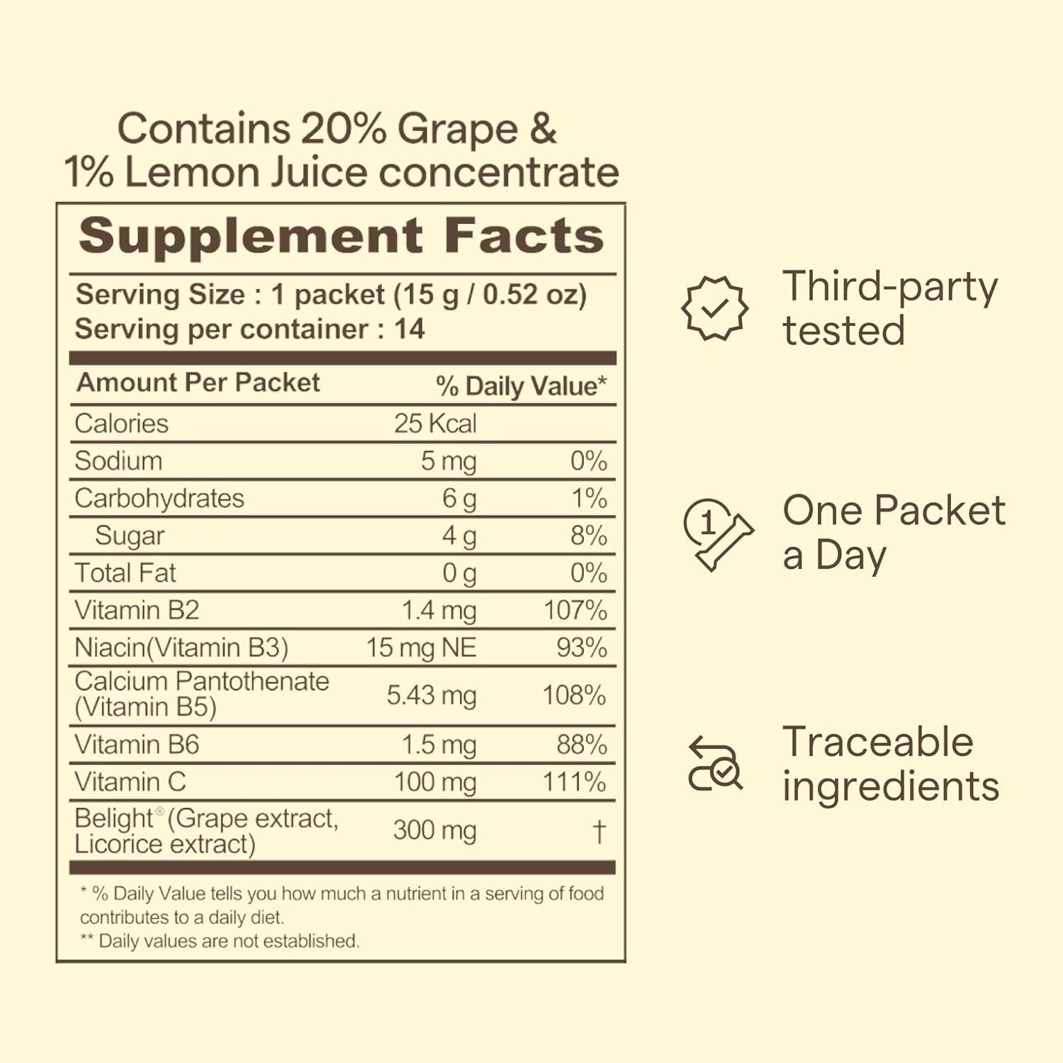 Ownist Triple Shine Grape - 14 Stick Packs | Brightening & Even Skin Tone Support