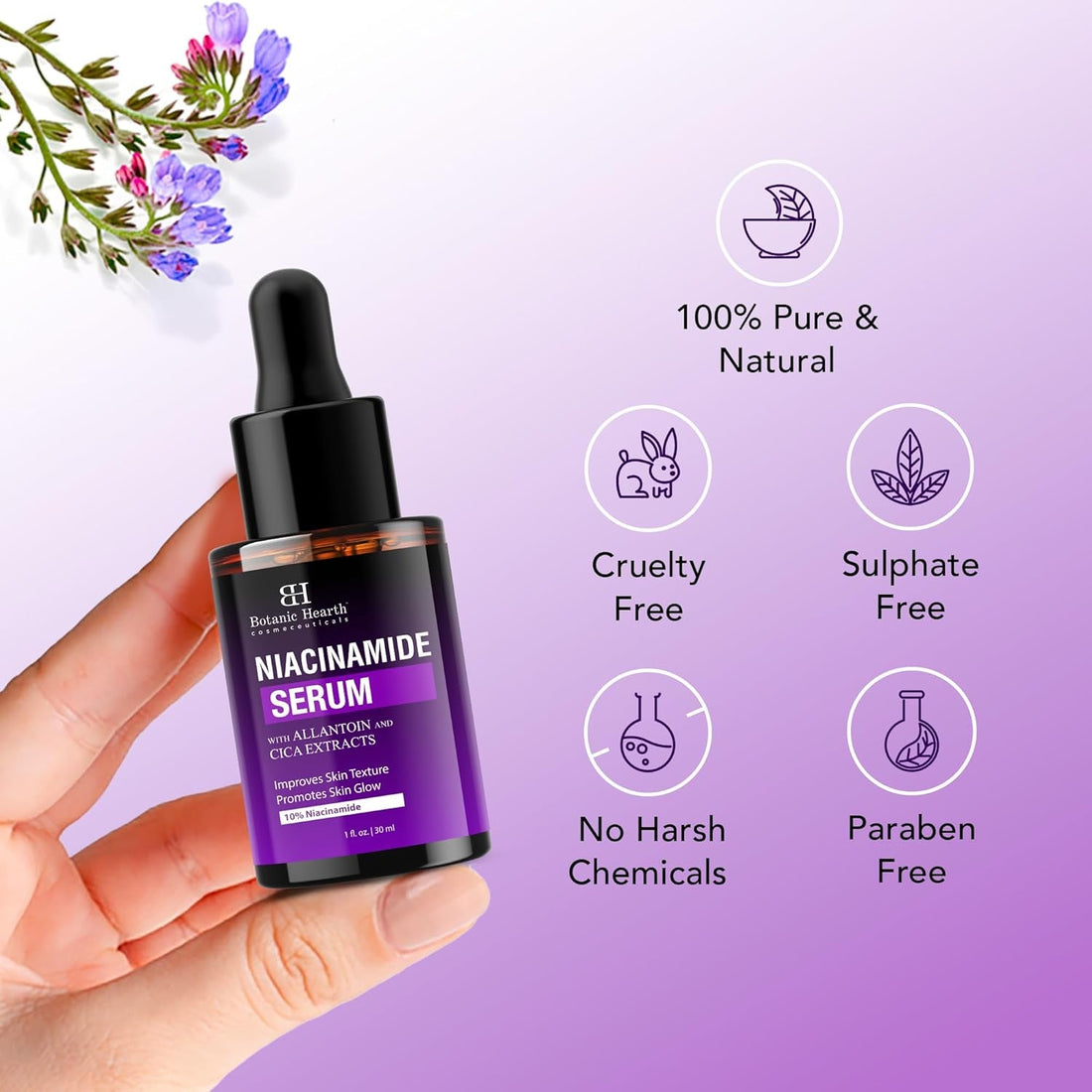 Botanic Hearth Niacinamide Serum 30ml | Pore-Refining, Brightening Serum for Glowing, Even Skin