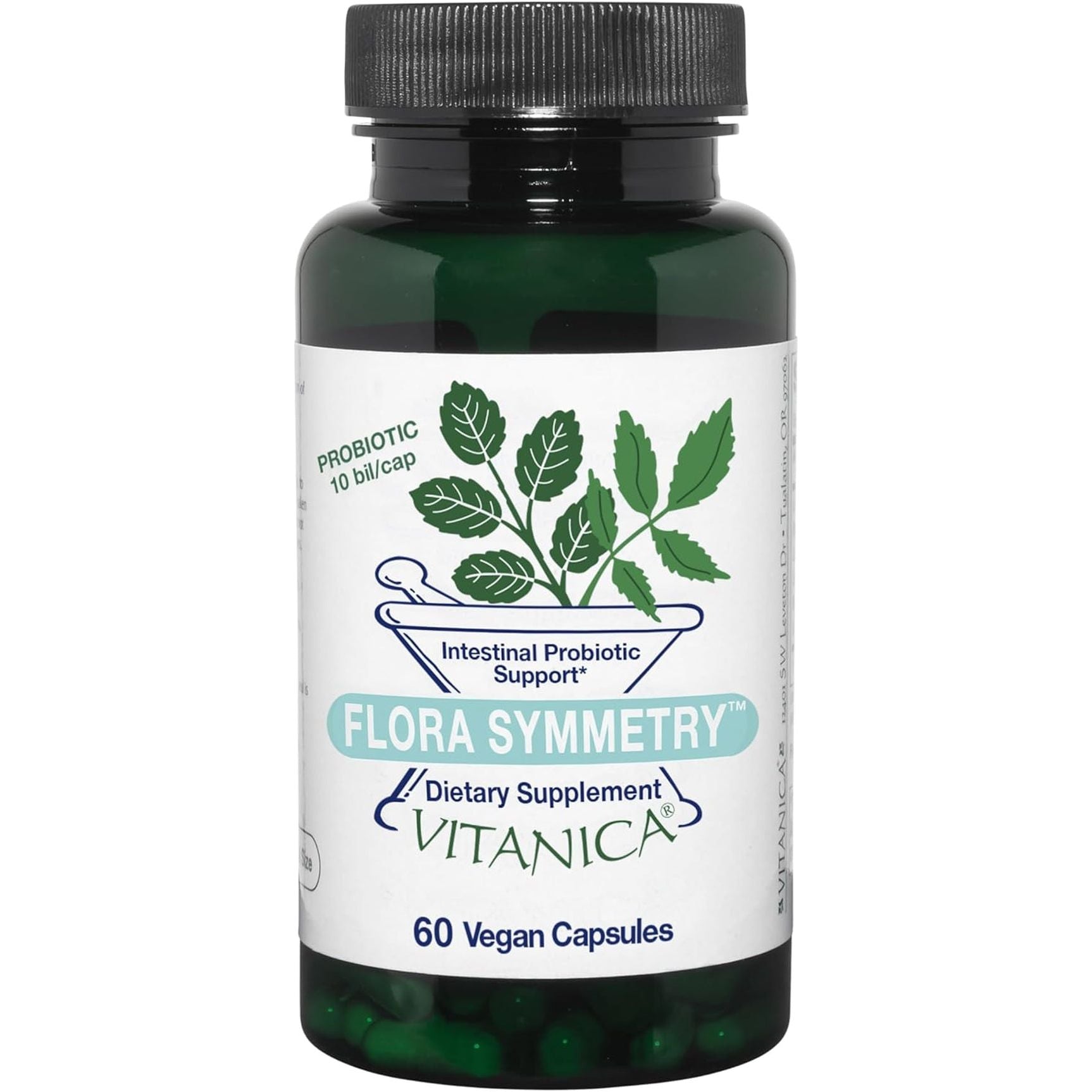 Vitanica Flora Symmetry 60 Capsules | Multi-Species Probiotic for Digestive & Gut Health