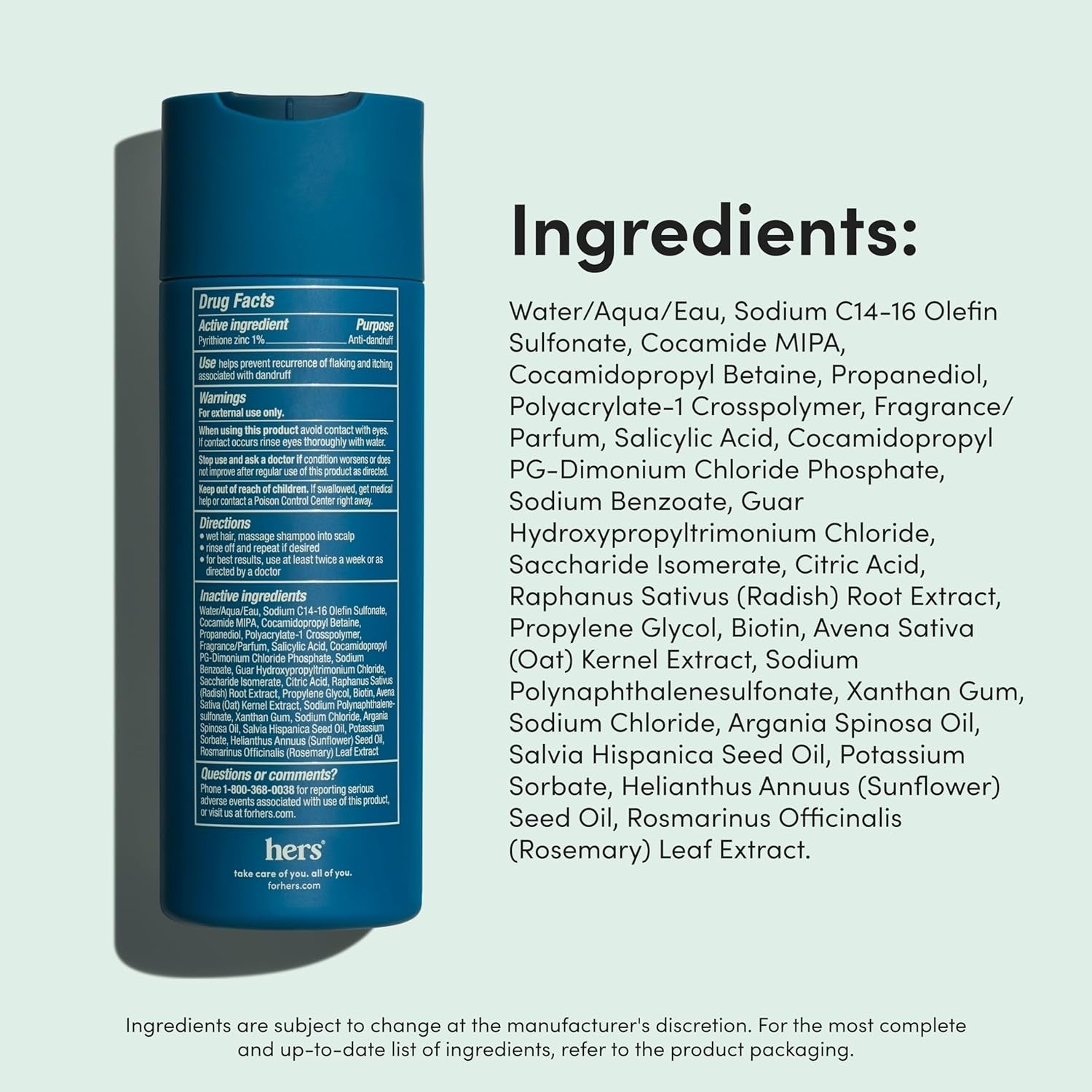 Hers Clear Slate Anti-Dandruff Shampoo 190ml (2 Pack) | Flake Control & Scalp Support for Women