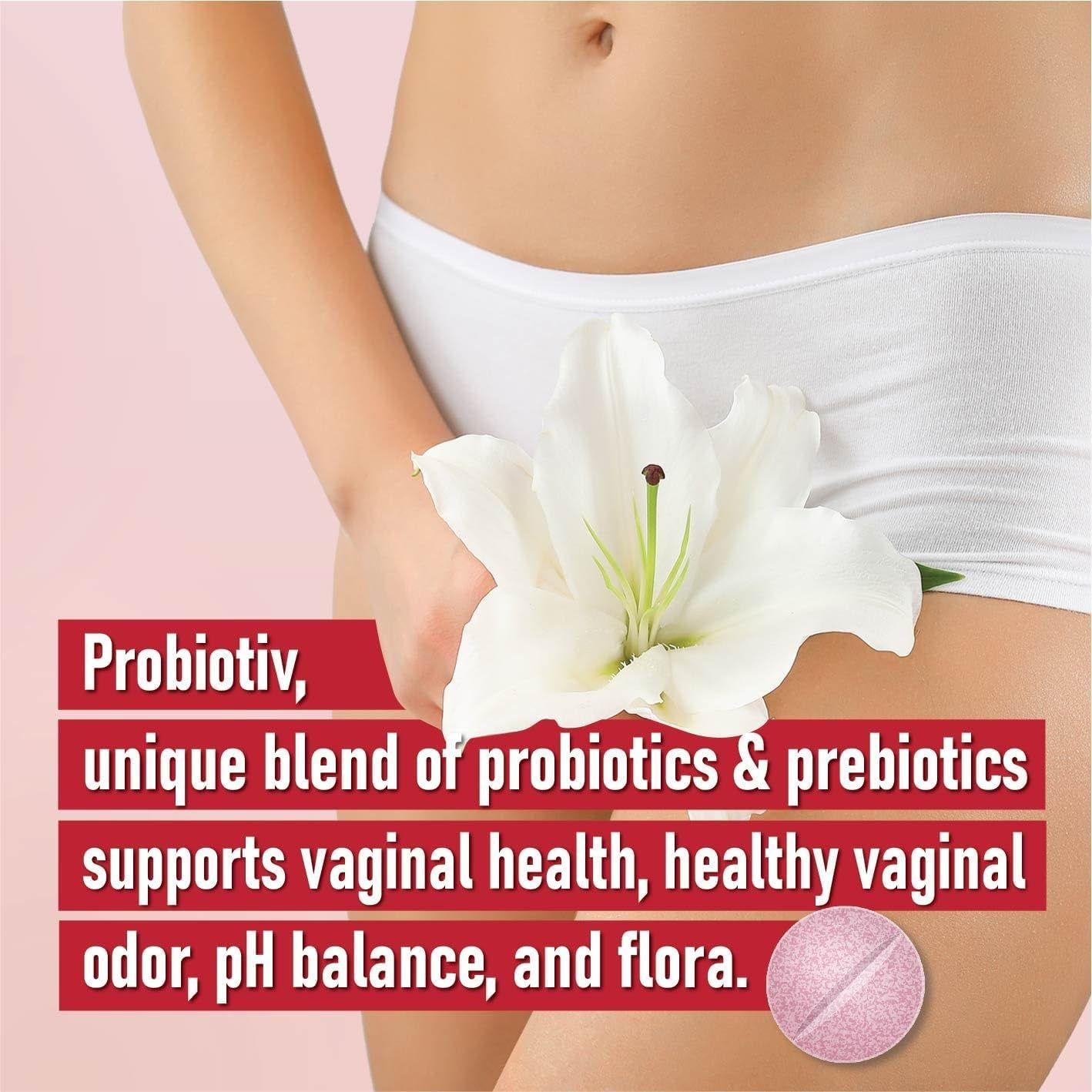 Probiotiv Vaginal Odor Flora - 30 Chewable Tablets | pH Balance & Feminine Health