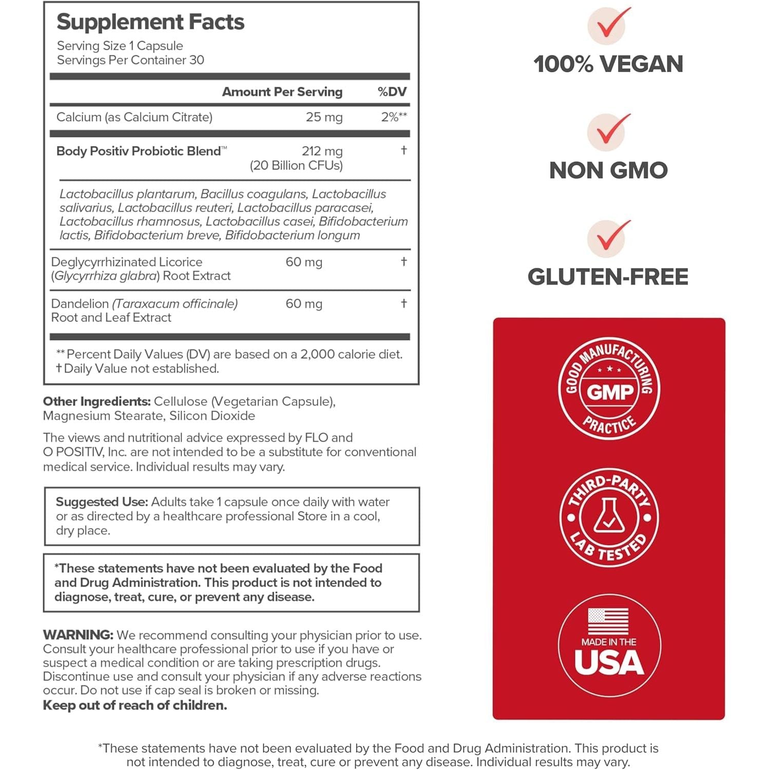 O Positiv URO Whole Body Probiotic 30 Capsules The 3-in-1 Microbiome Support for Gut Skin & Oral Health