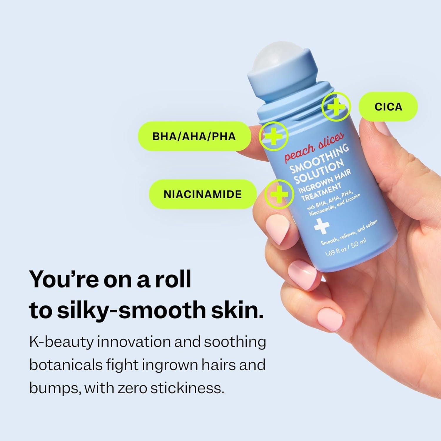 Peach Slices Smoothing Solution Ingrown Hair Treatment 50ml | Clear Bumps, Soothe Redness & Brighten Dark Spots