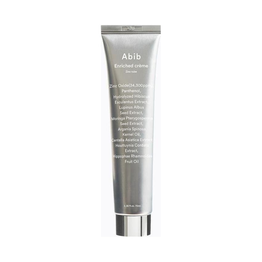 Abib Enriched Crème Zinc Tube 70ml | Hypoallergenic, Soothing & Barrier-Repair Moisturiser Abib