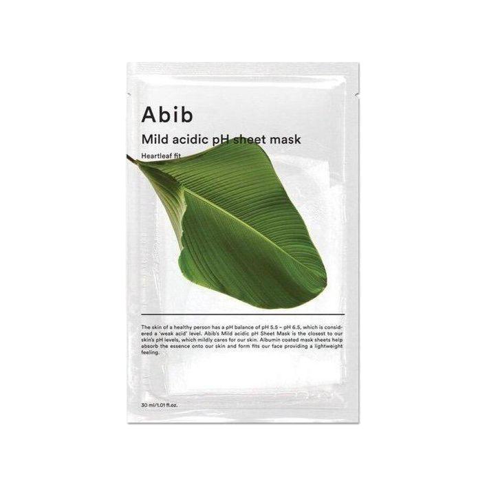 Abib Mild Acidic pH Sheet Mask Heartleaf Fit 30ml x 10pcs | Soothing Bamboo Sheet Masks with Heartleaf & Egg White Coating Abib