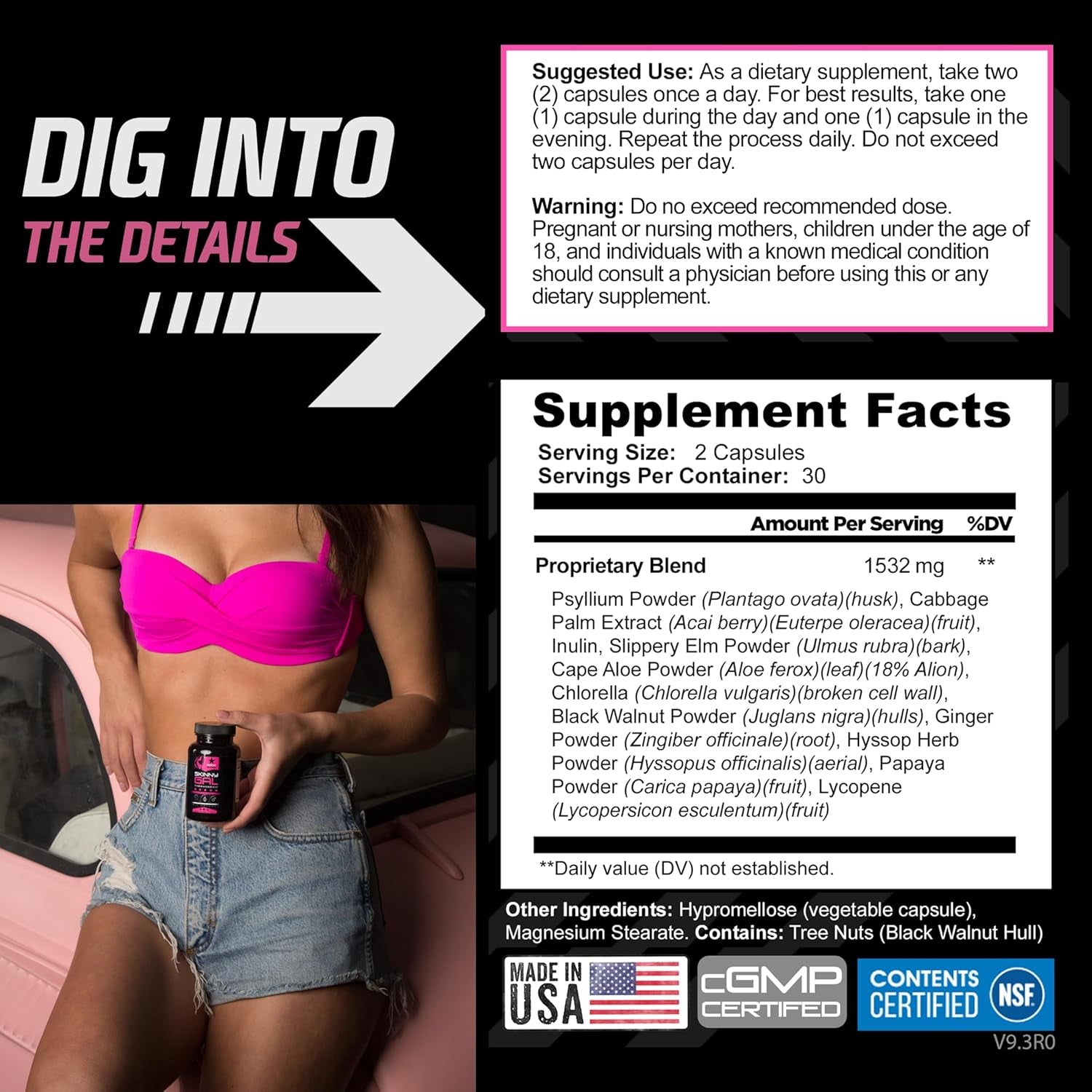 Rockstar Skinny Gal 3.0 & 60 Capsules Thermogenic Fat Burner for Women with Appetite Control & Natural Energy Boost