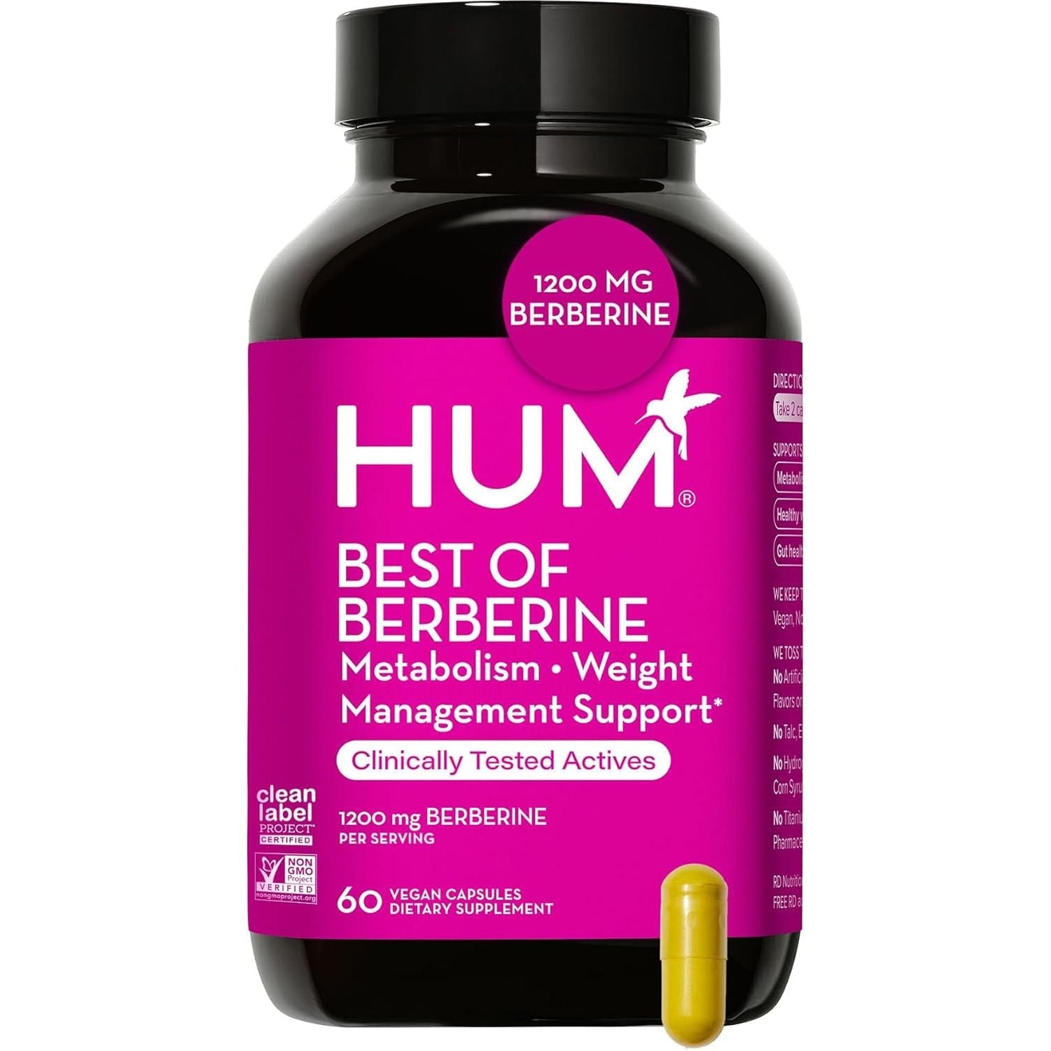 HUM Best of Berberine 60 Capsules | Clinically-Proven Metabolic Support