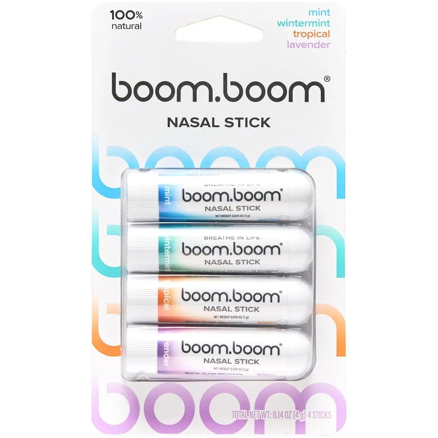 BoomBoom Nasal Stick 4 Sticks | Instant Refresh with Natural Essential Oils BoomBoom