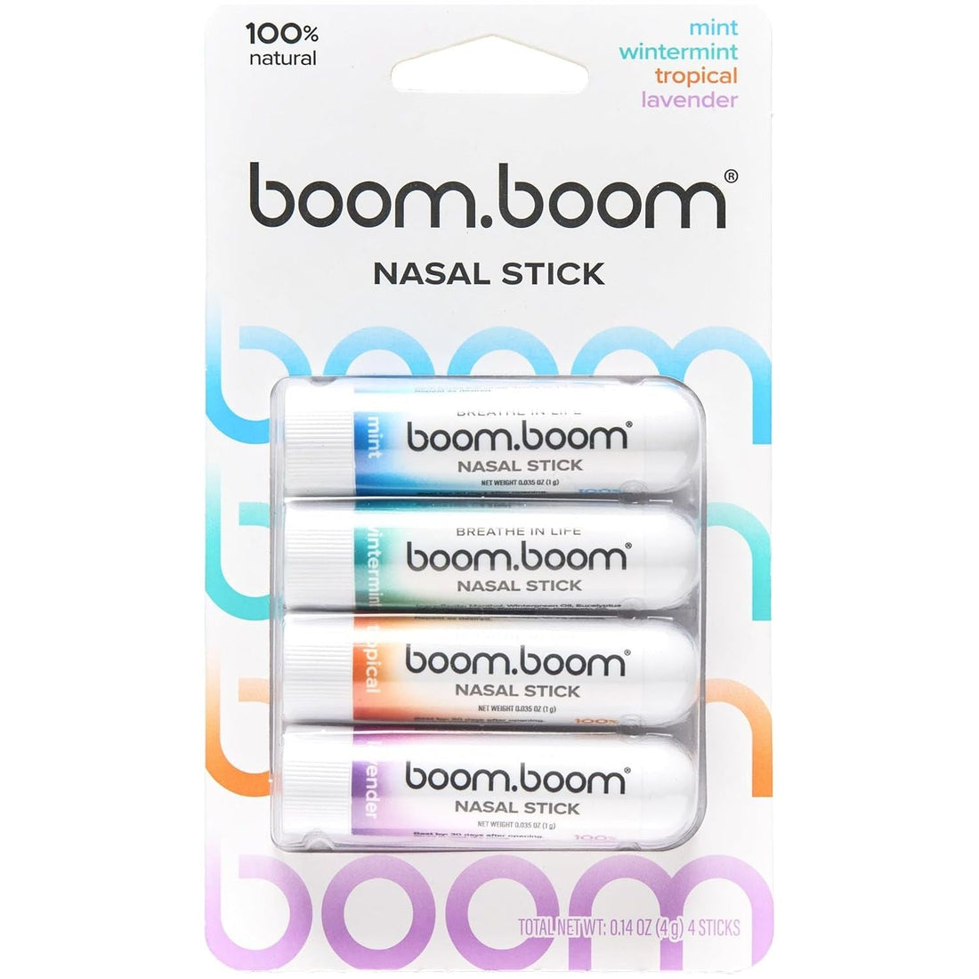 BoomBoom Nasal Stick 4 Sticks | Instant Refresh with Natural Essential Oils