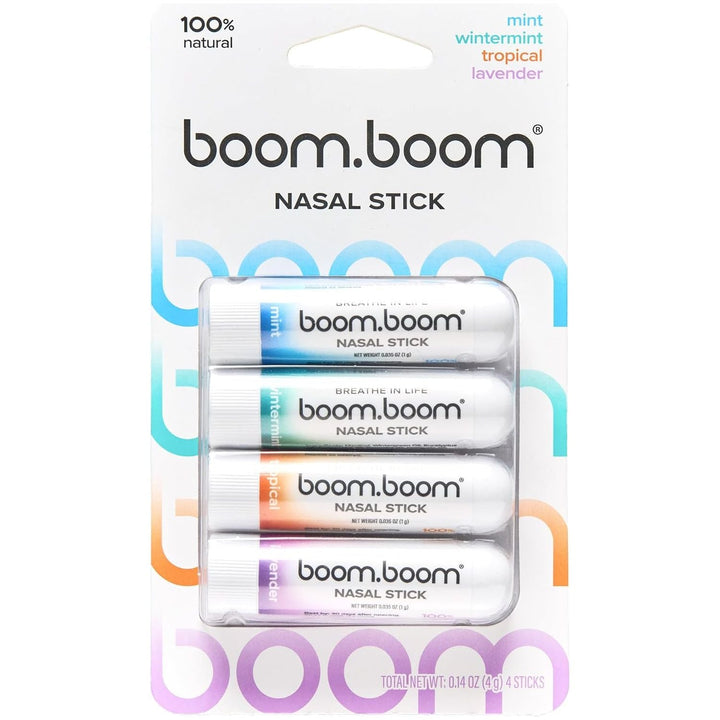 BoomBoom Nasal Stick 4 Sticks | Instant Refresh with Natural Essential Oils