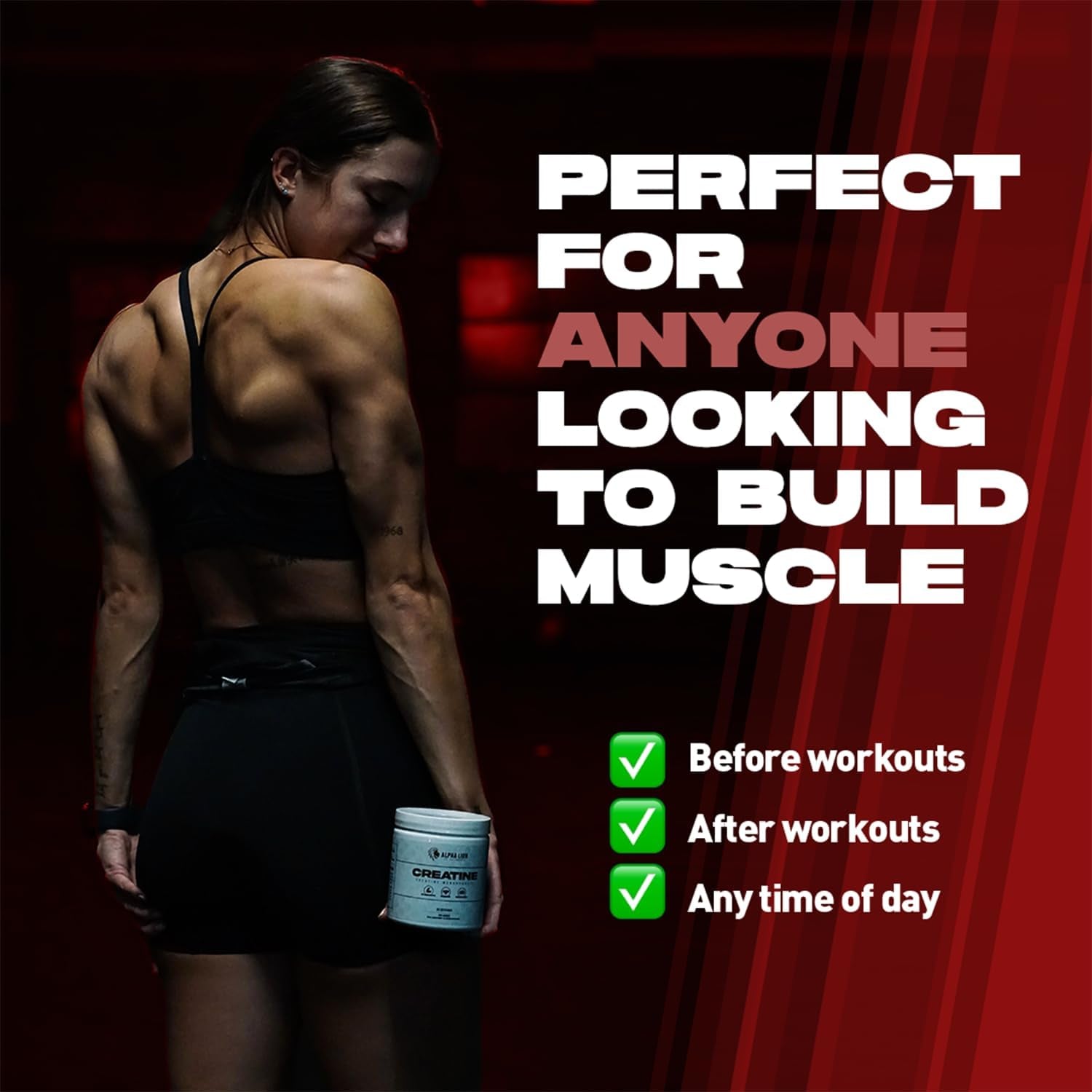 ALPHA LION Creatine Monohydrate Powder 300g (60 Servings) | 5g Pure Creatine | Strength, Size & Performance Boost