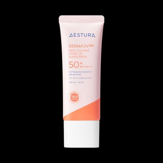 The Ultimate Redness-Soothing Shield AESTURA Derma UV 365 Red Calming Tone-Up Sunscreen for a Calm Even-toned Glow AESTURA