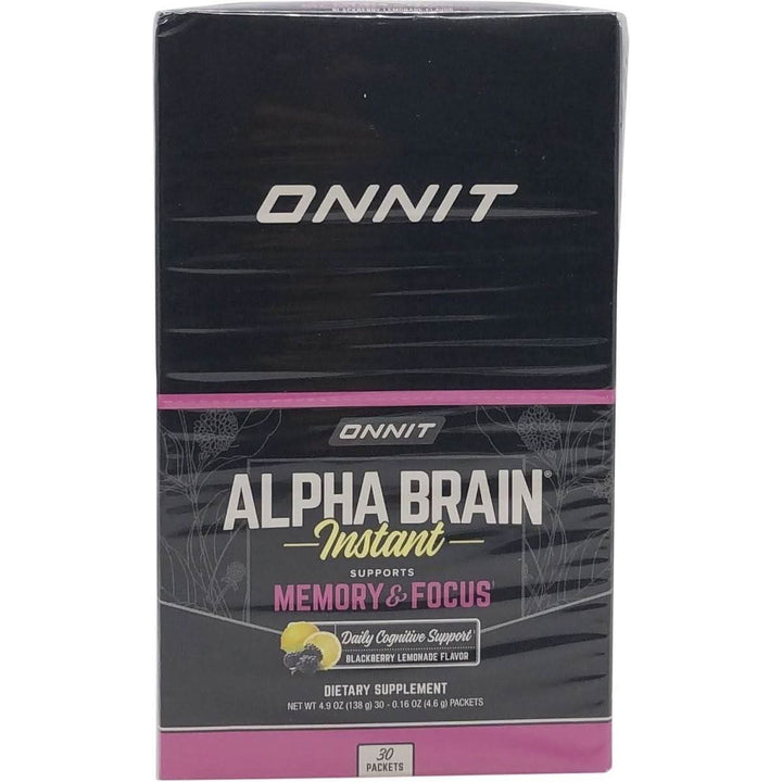 Onnit Alpha Brain Instant - Blackberry Lemonade (30 Count Box) | Nootropic for Focus, Memory & Mental Performance